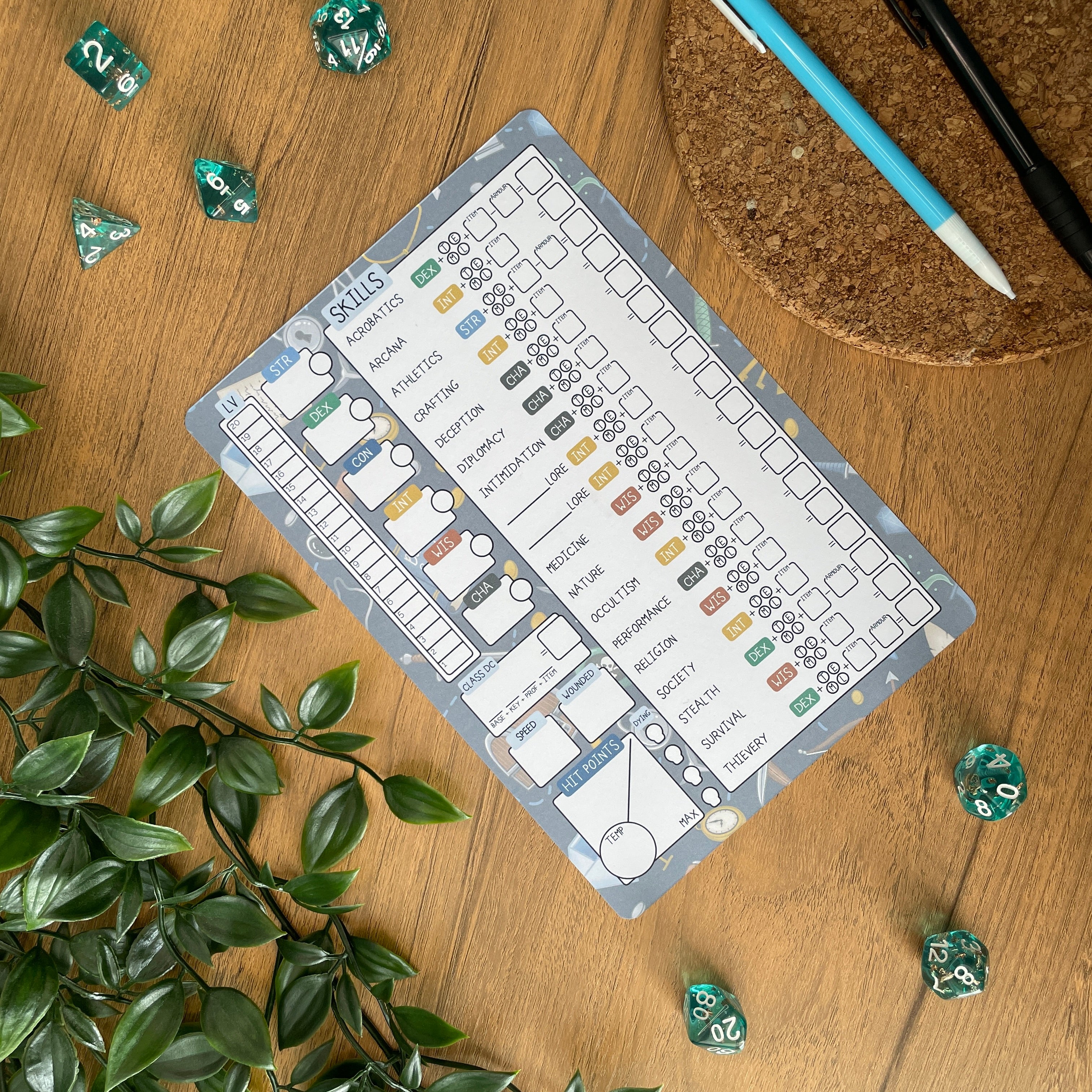 Rogue's Racket A5 Pathfinder Skill Card set