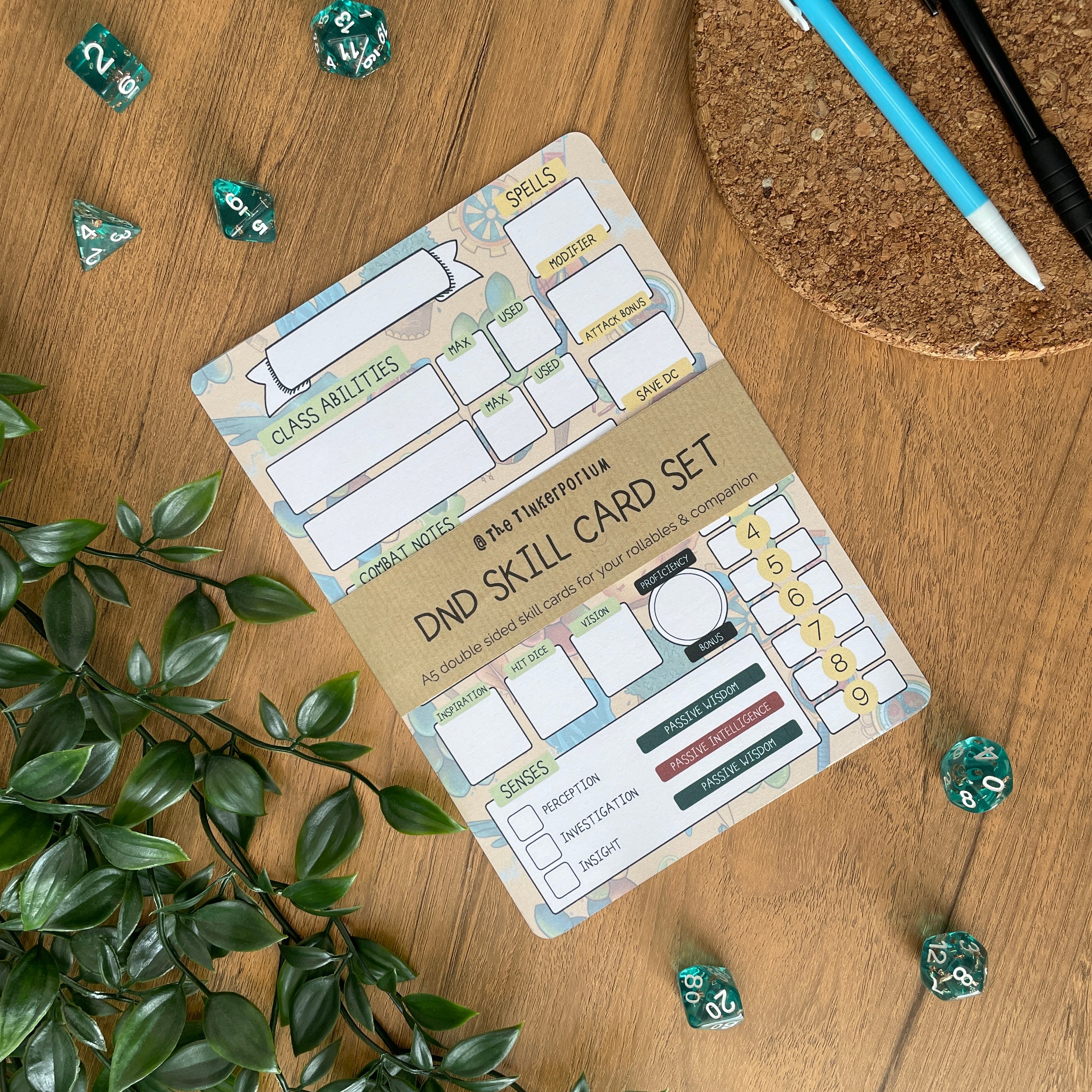 Sorcerer's Lineage A5 D&D5e Skill Card set