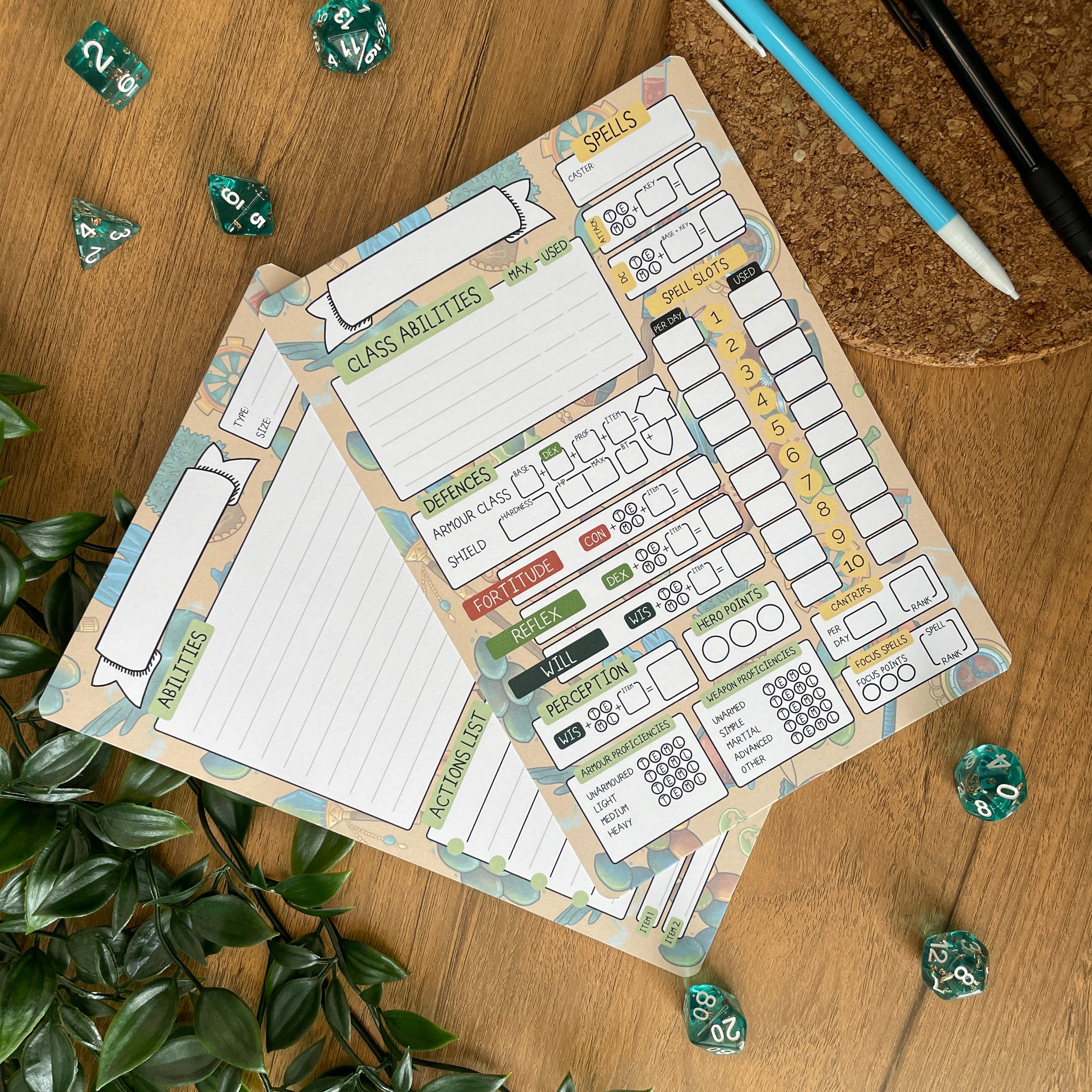 Sorcerer's Lineage A5 Pathfinder Skill Card set