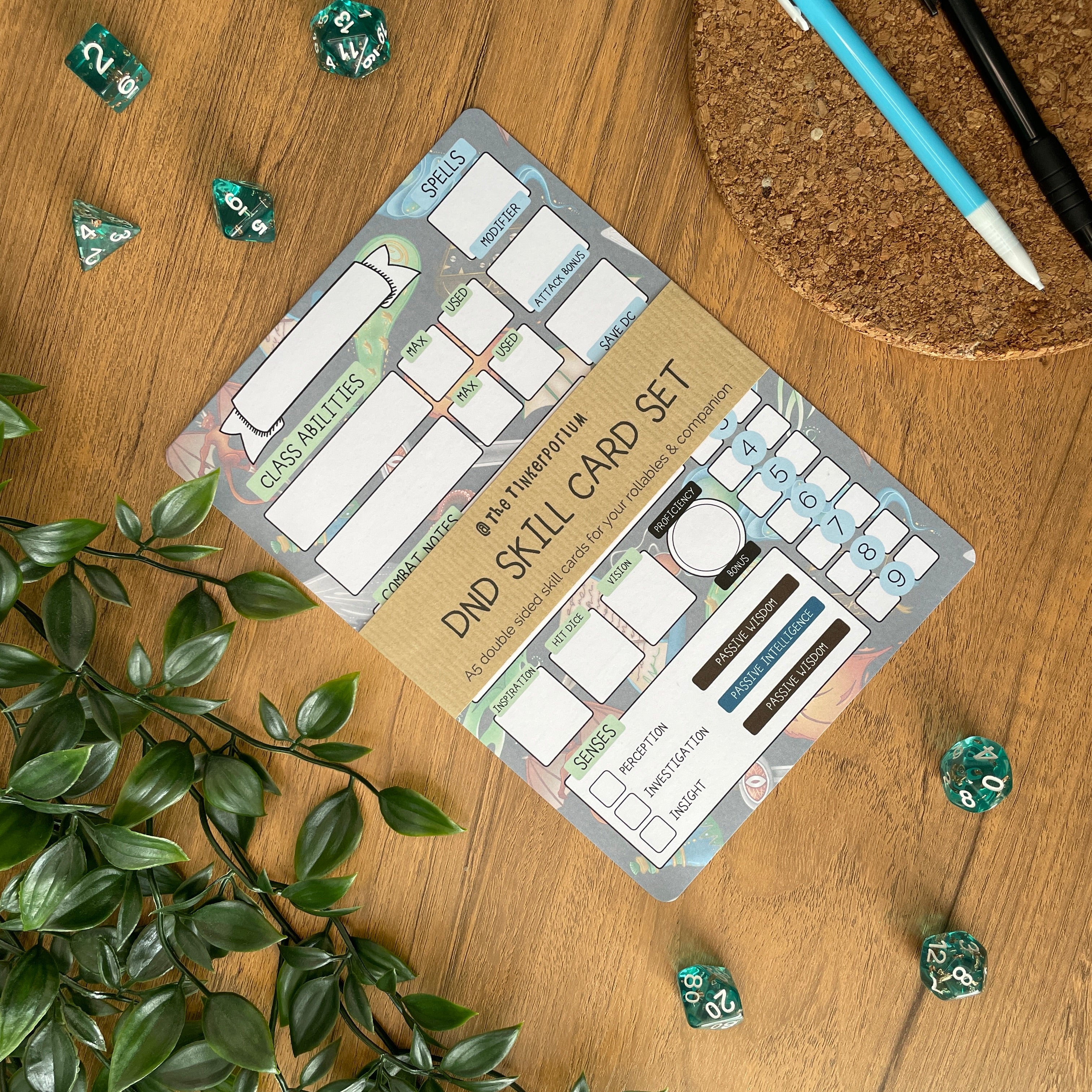 Warlock's Pact A5 D&D5e Skill Card set