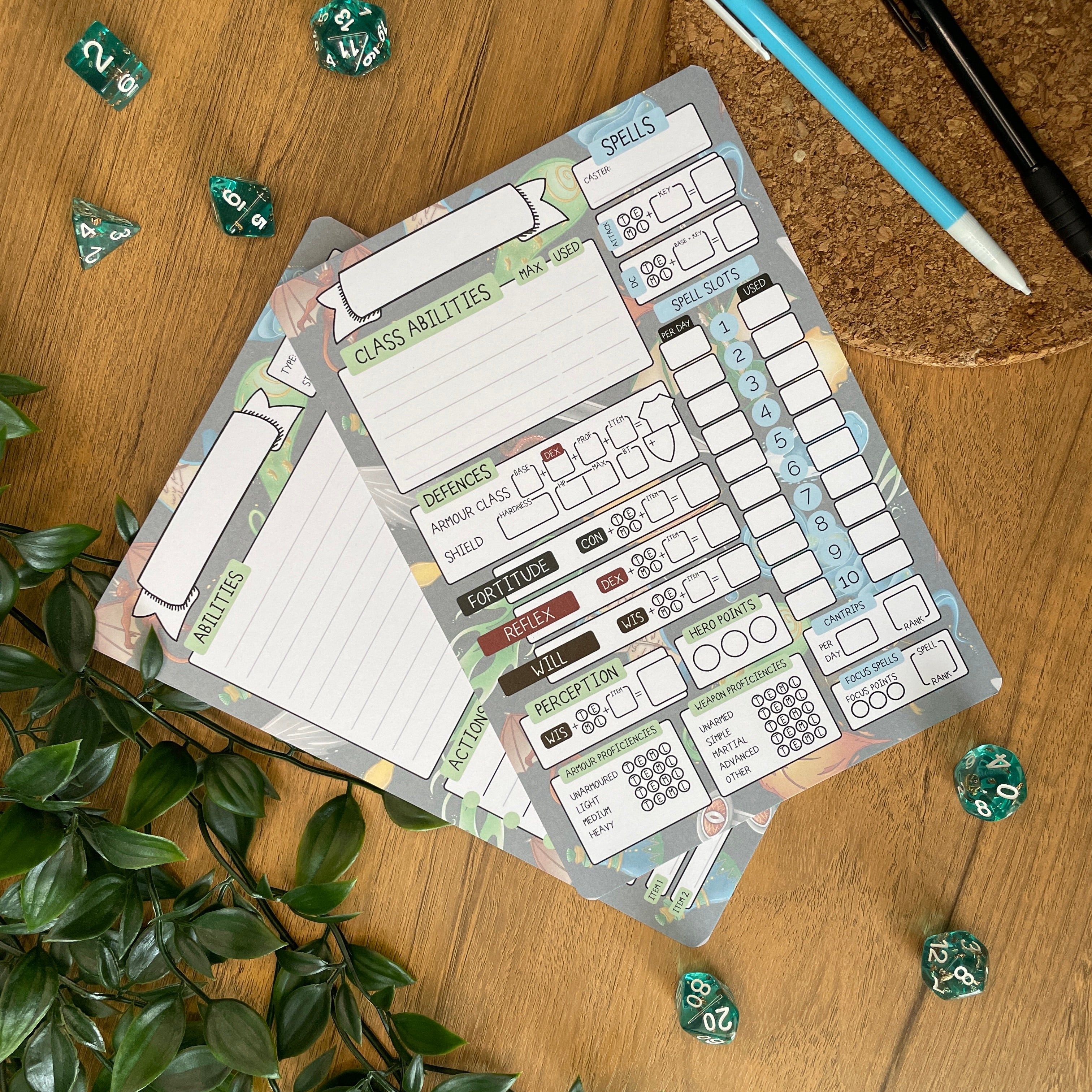 Warlock's Pact A5 Pathfinder Skill Card set