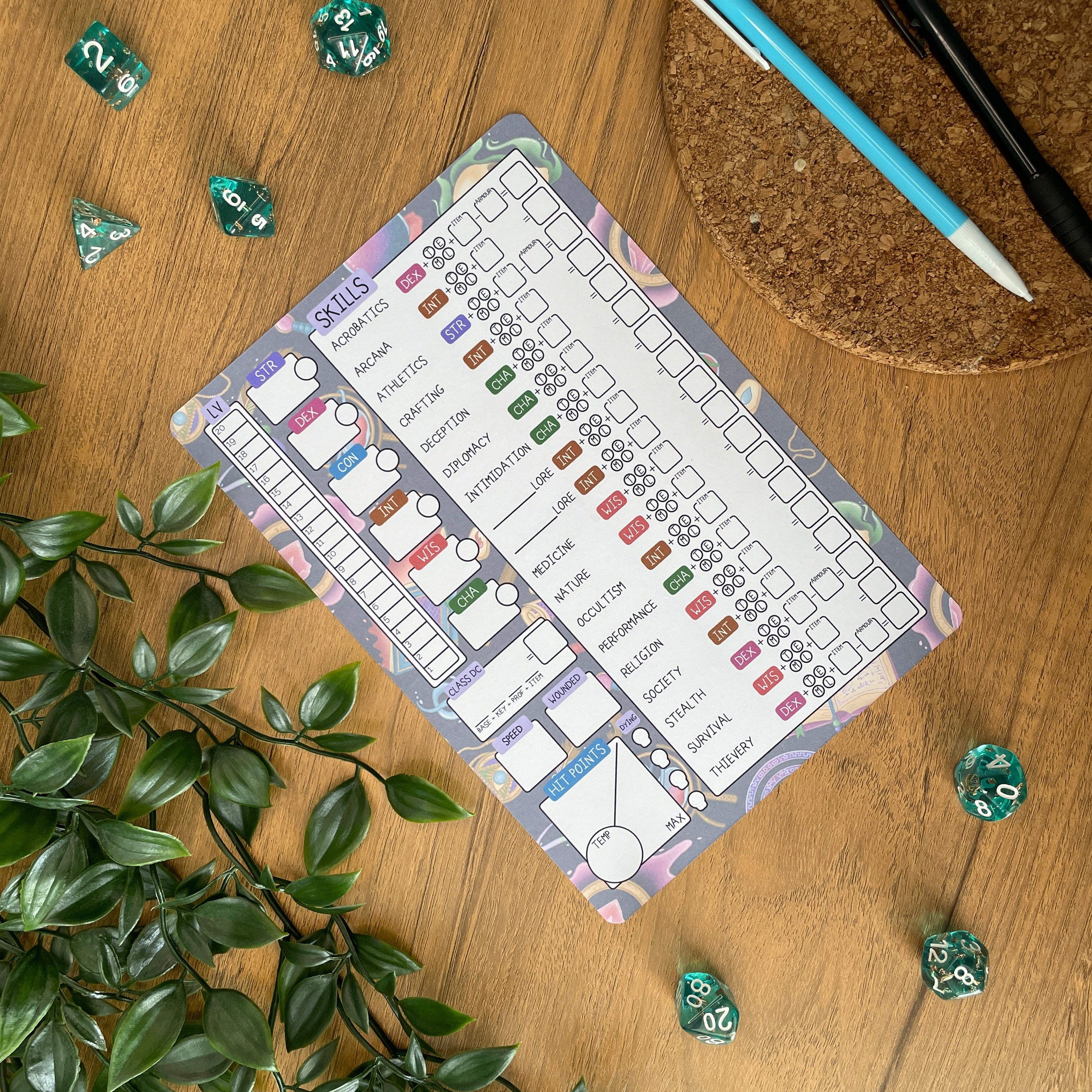 Wizard's Study A5 Pathfinder Skill Card set