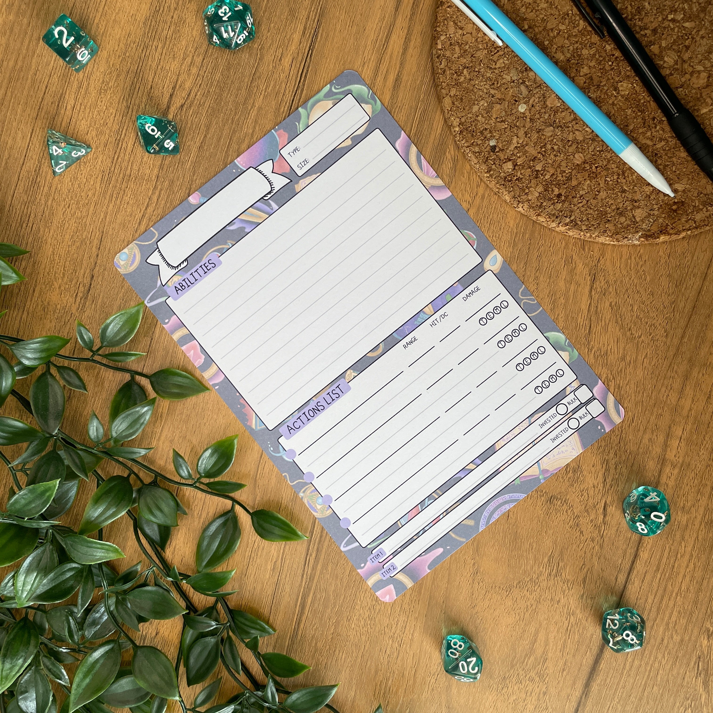 Wizard's Study A5 Pathfinder Skill Card set