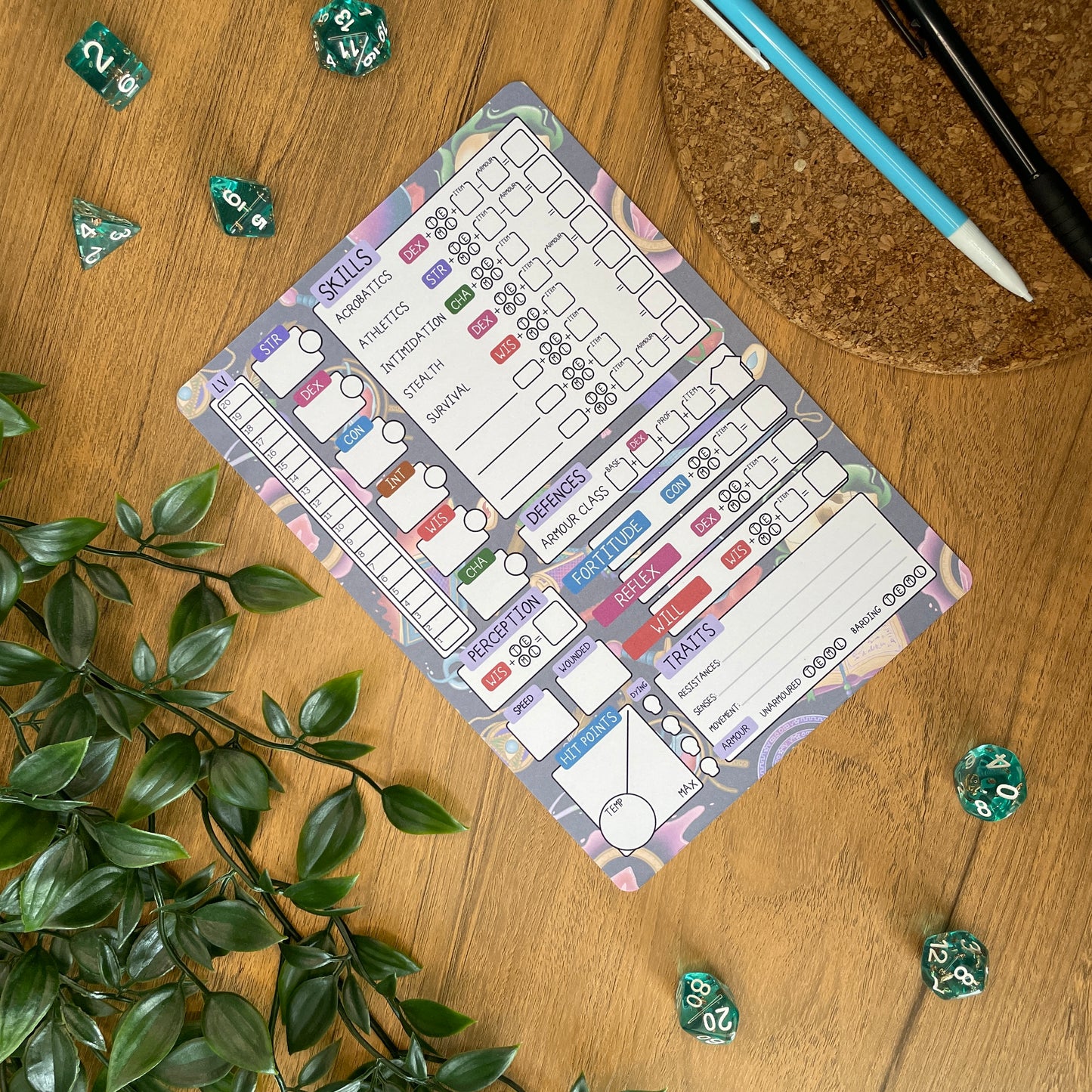 Wizard's Study A5 Pathfinder Skill Card set