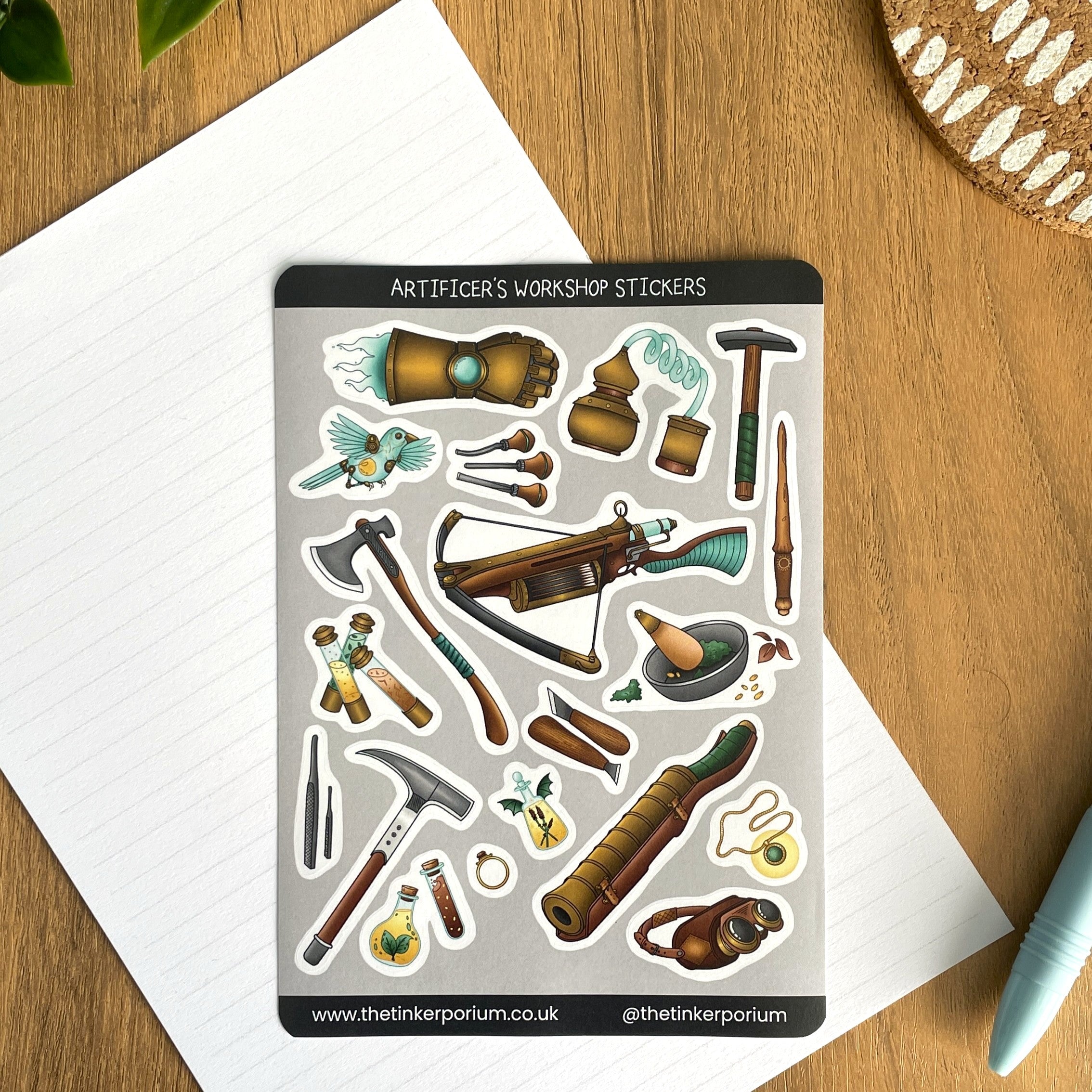 Artificer's Workshop A6 Sticker set