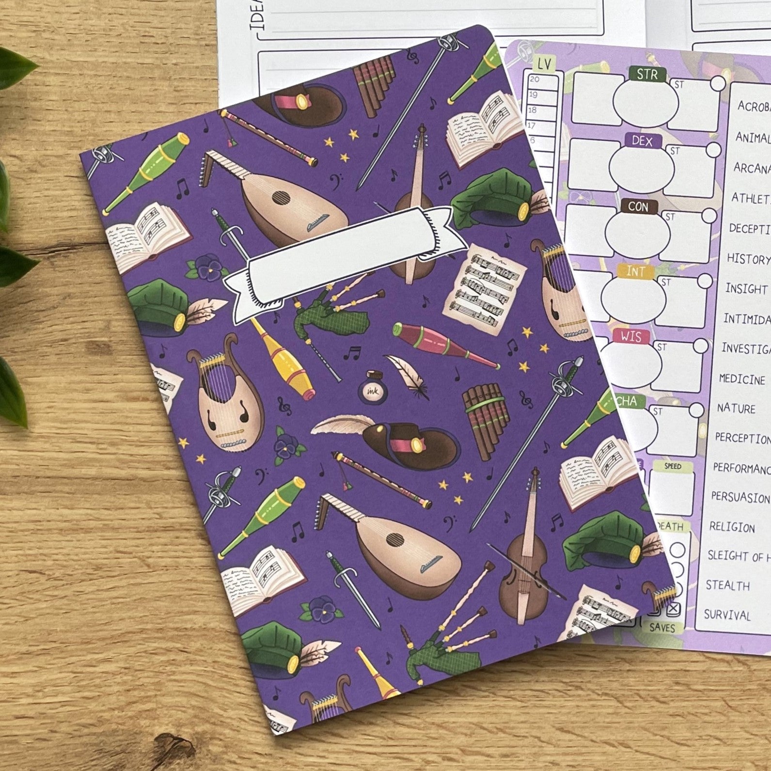 Bardic Musings A5 Character Book