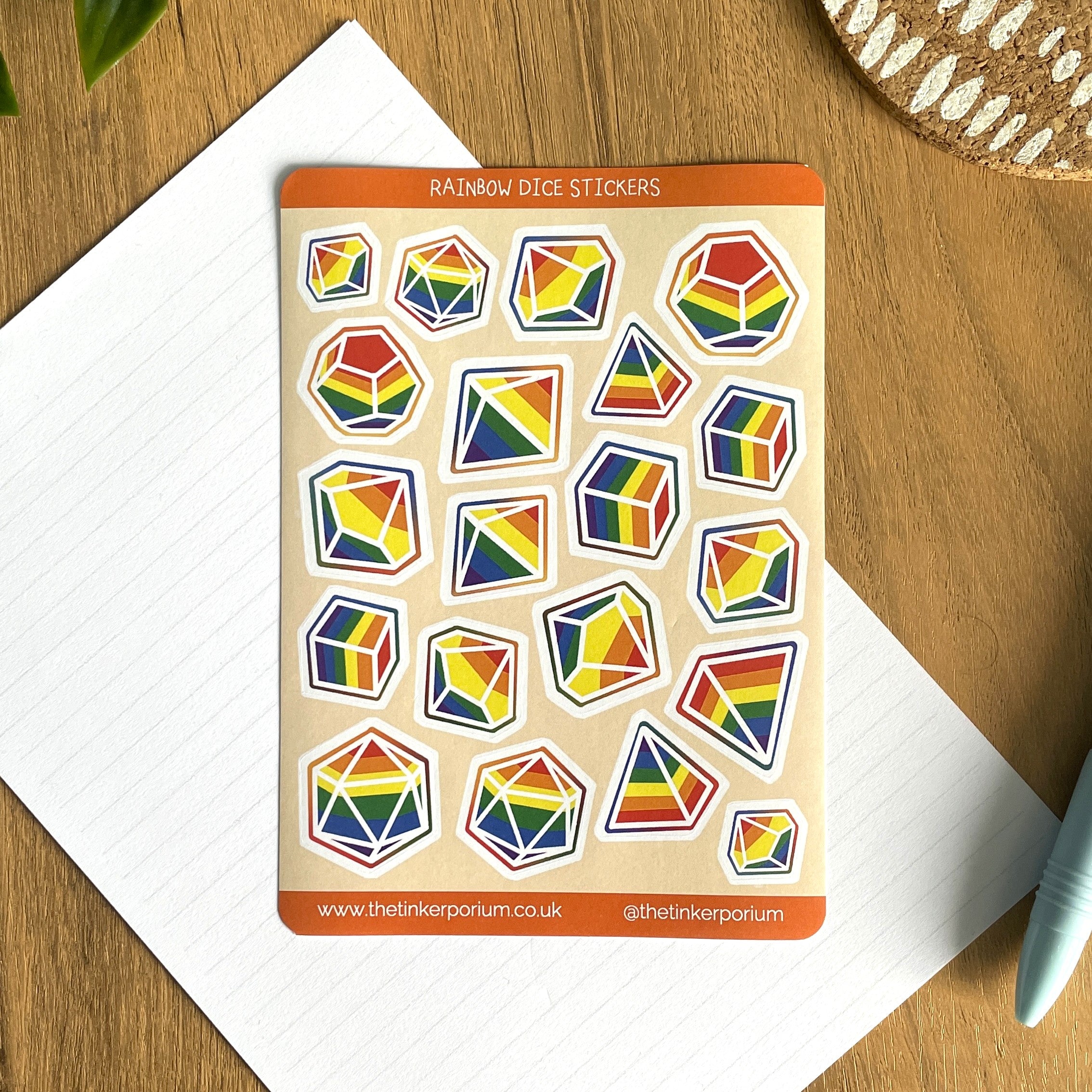 Rainbow Dice A6 Sticker set