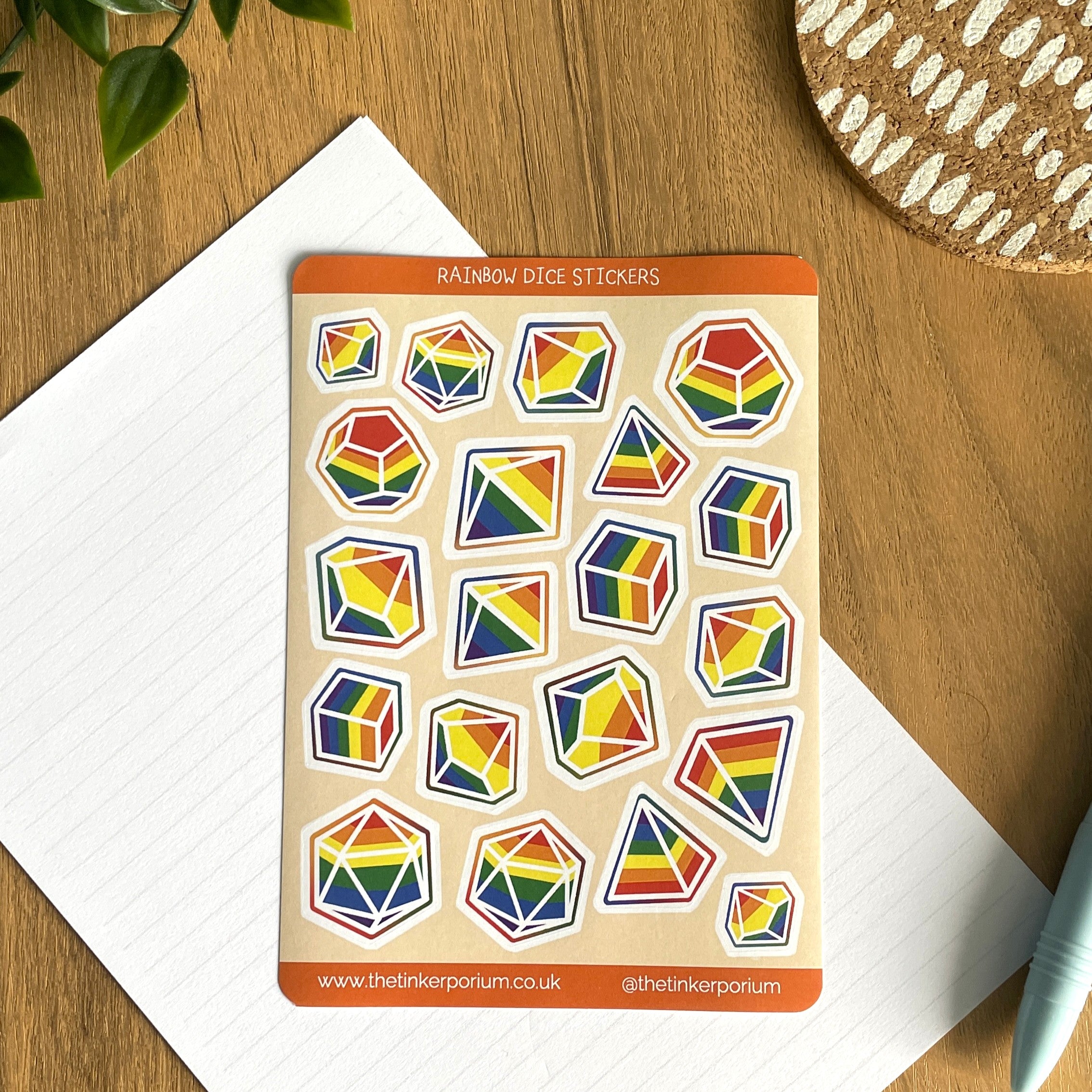 Rainbow Dice A6 Sticker set