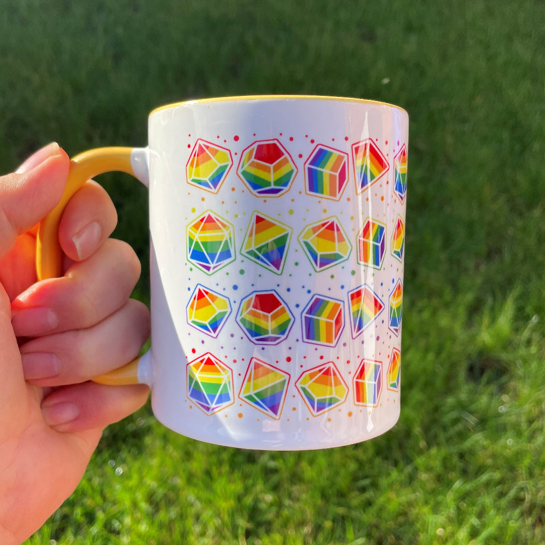 Rainbow Dice Mug of Holding
