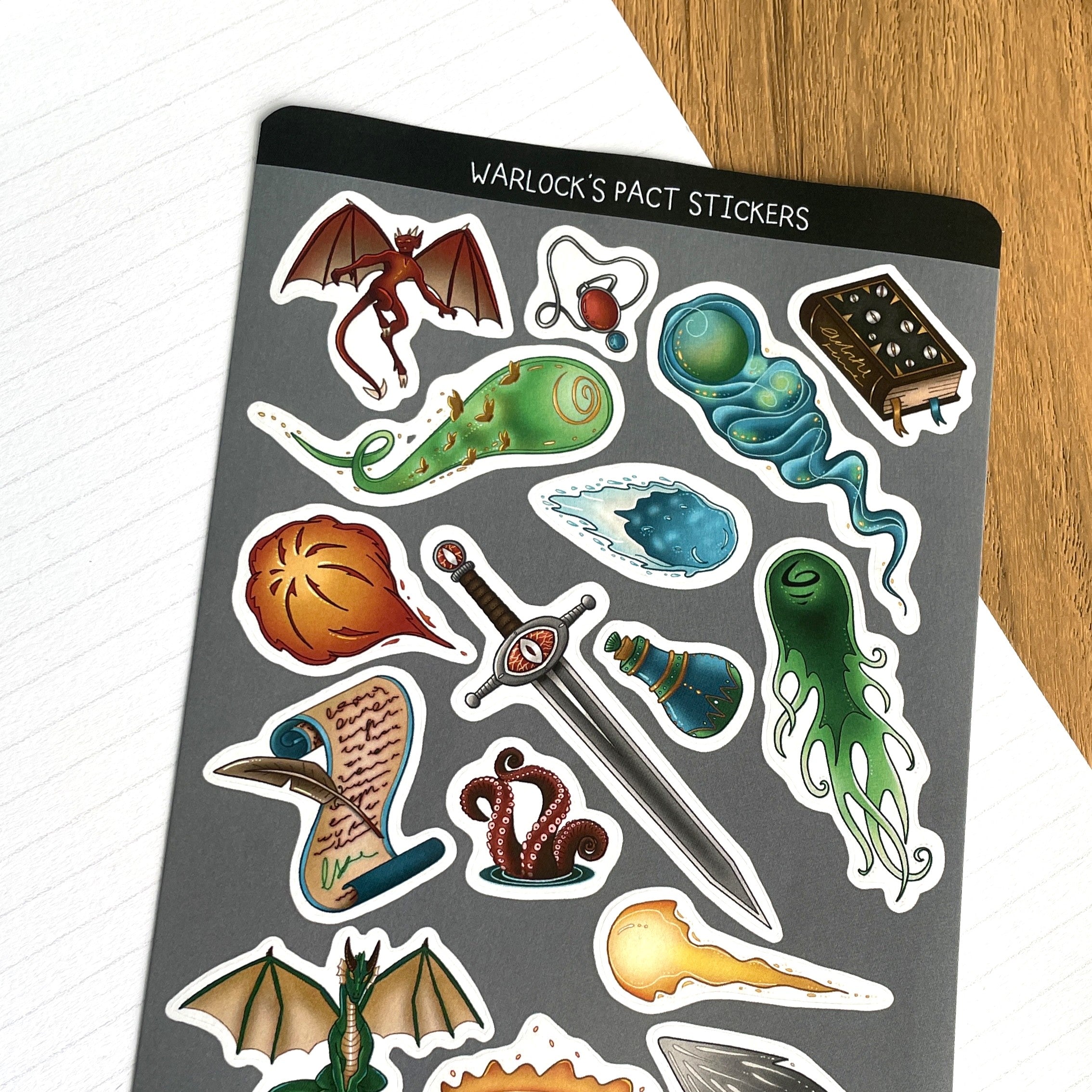 Warlock's Pact A6 Sticker set