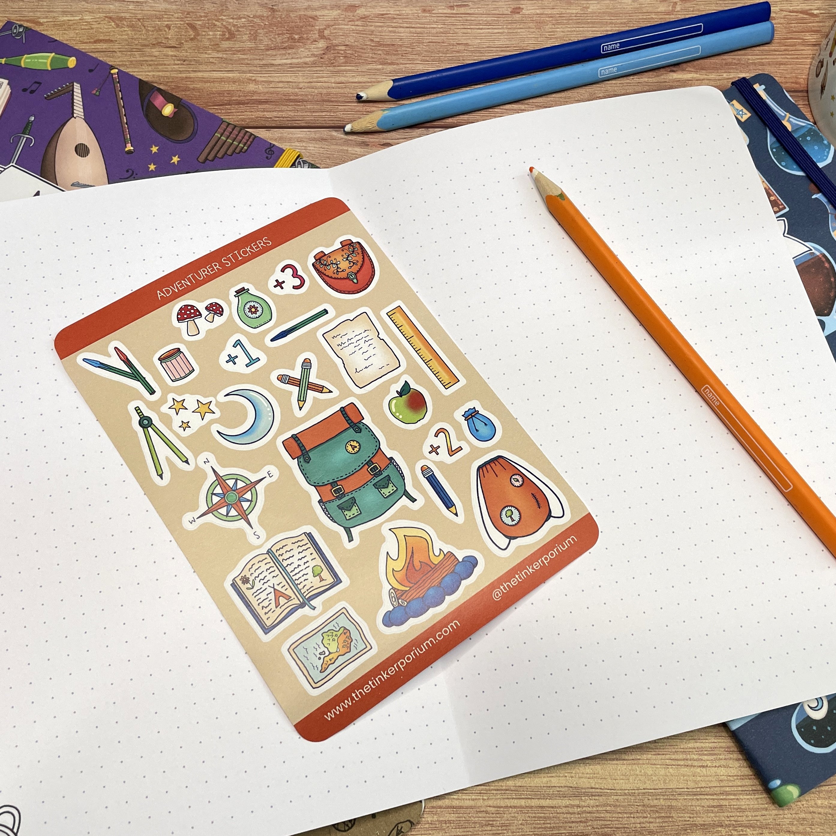 Mini Adventurer A6 Sticker set
