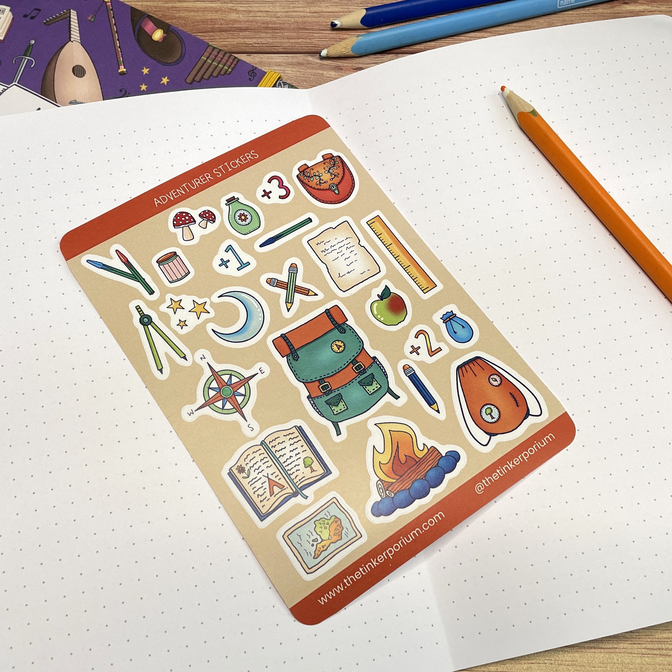 Mini Adventurer A6 Sticker set