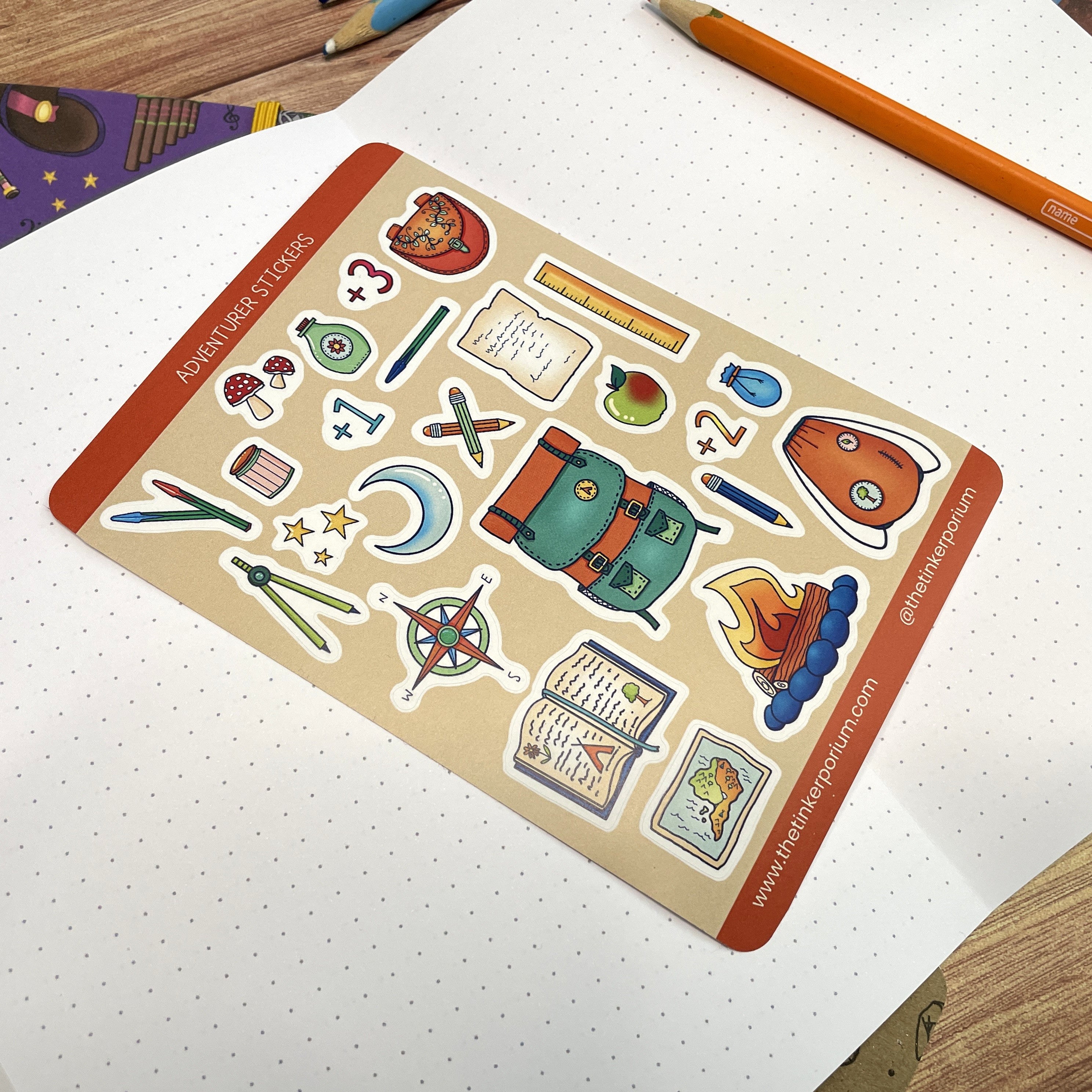 Mini Adventurer A6 Sticker set