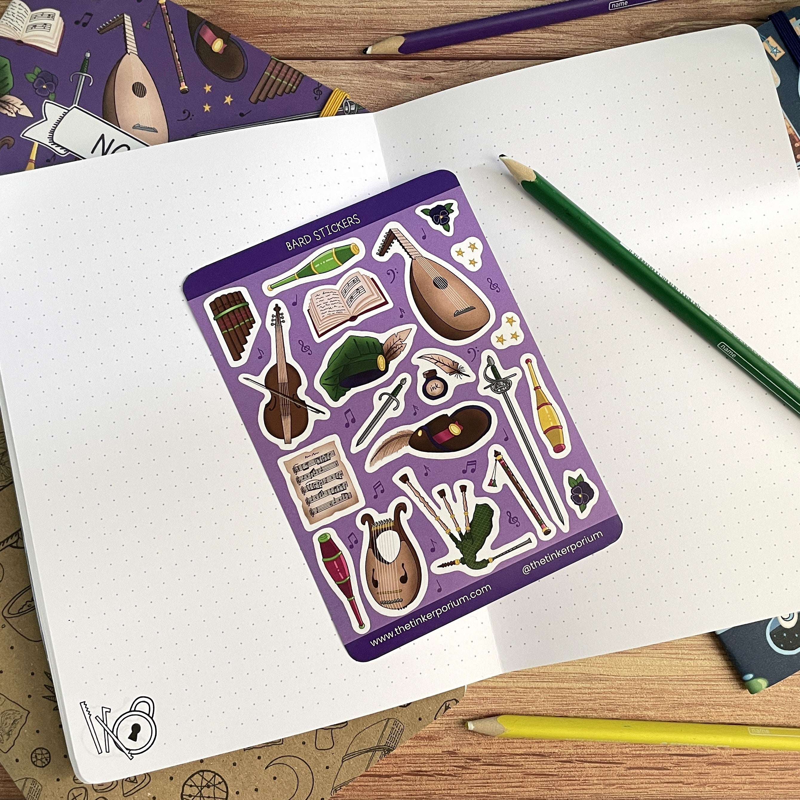 Bardic Musings A6 Sticker set