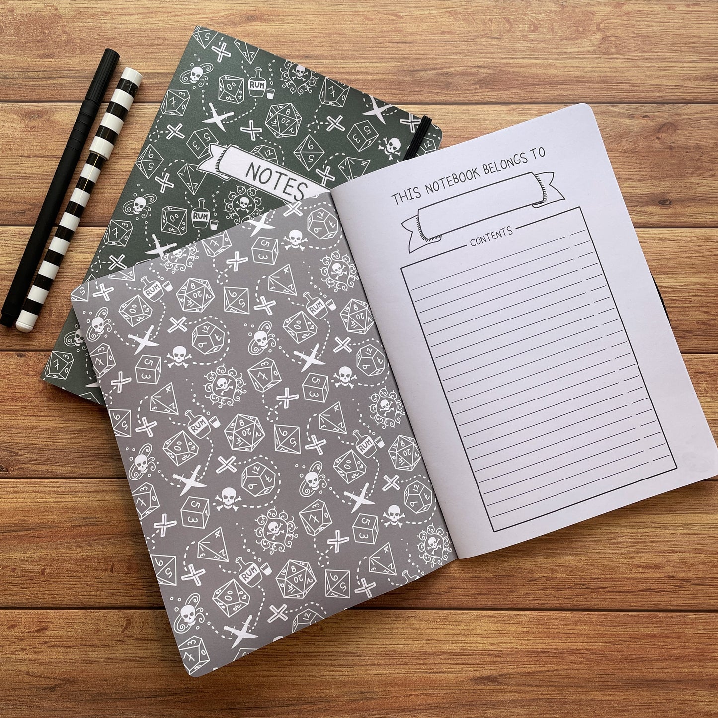 Gothic Pirate A5 Dotted Notebook with Strap
