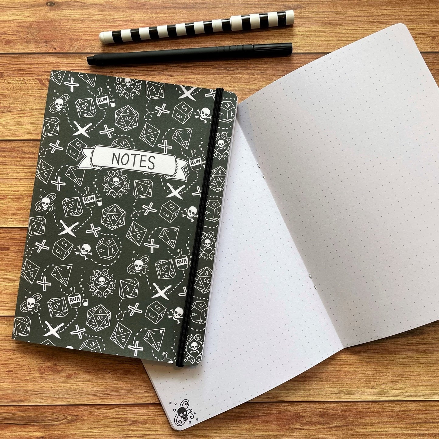 Gothic Pirate A5 Dotted Notebook with Strap
