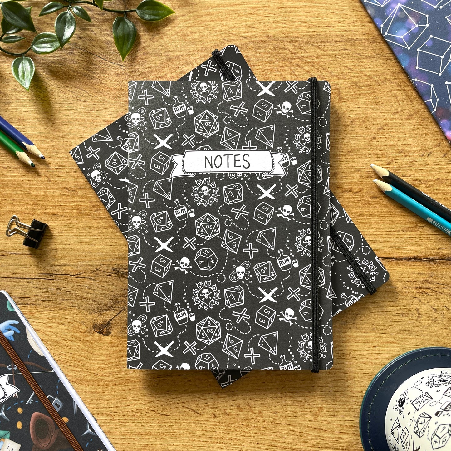 Gothic Pirate A5 Dotted Notebook with Strap