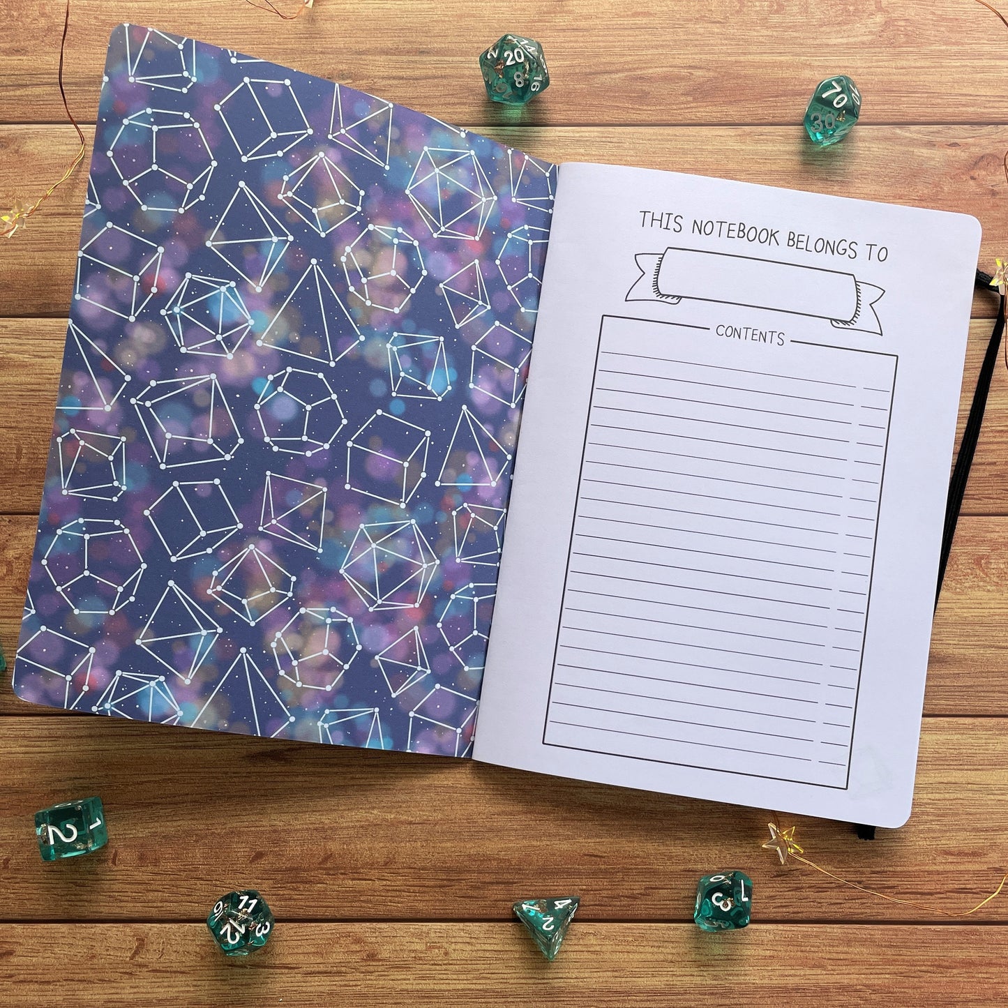 Starry Dice A5 Dotted Notebook with Strap