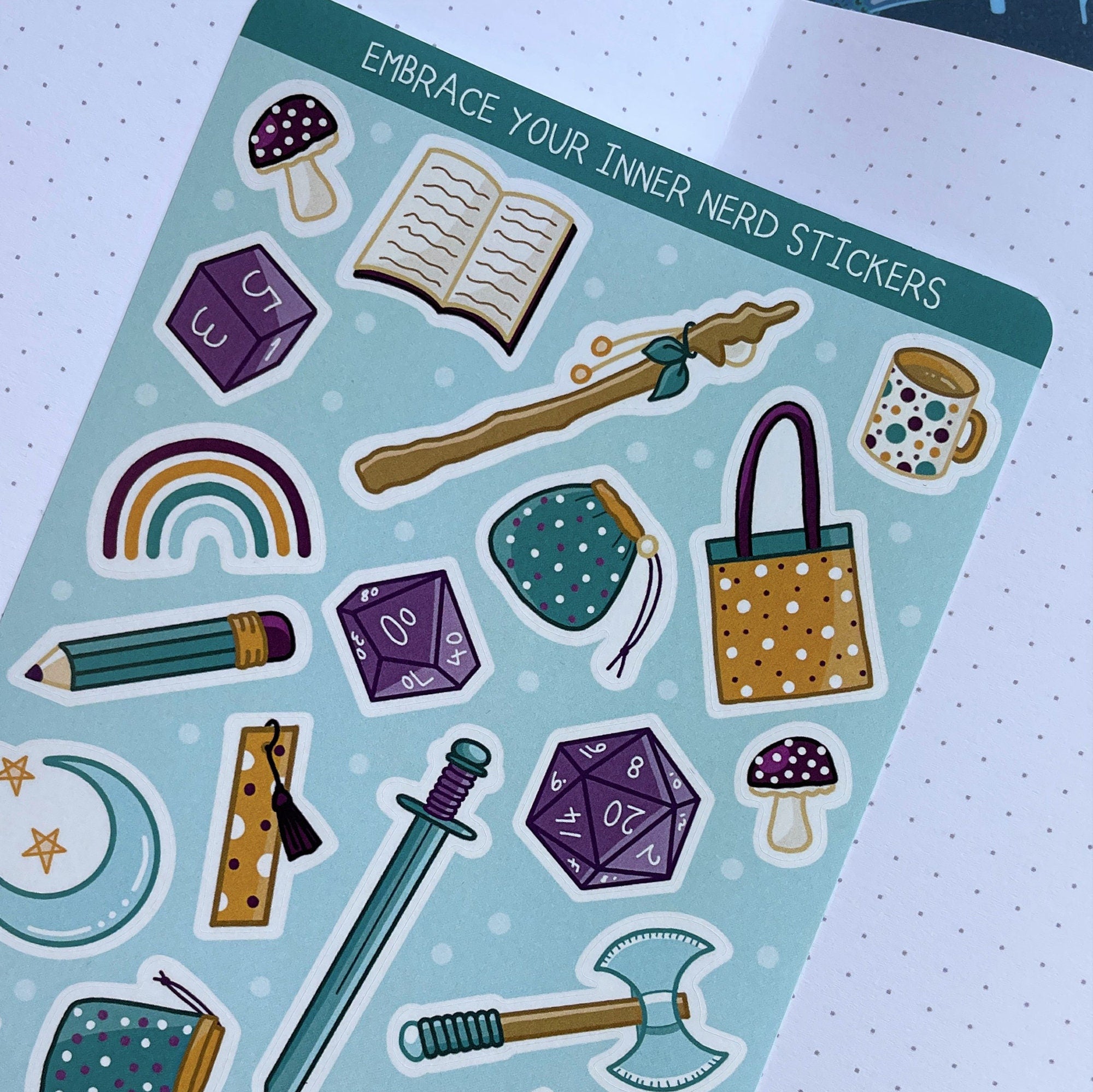 Embrace Your Inner Nerd A6 Sticker set