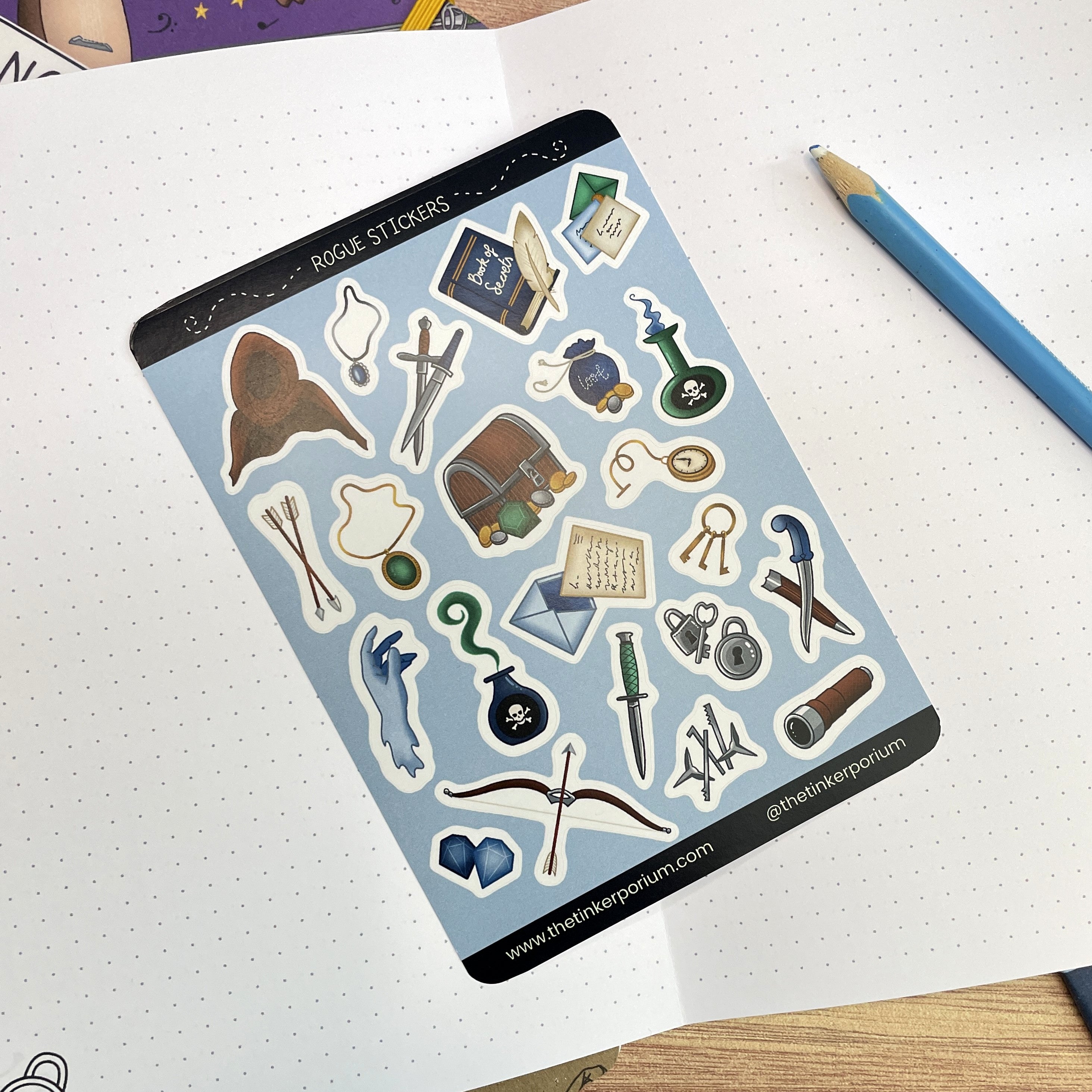 Rogue's Racket A6 Sticker set