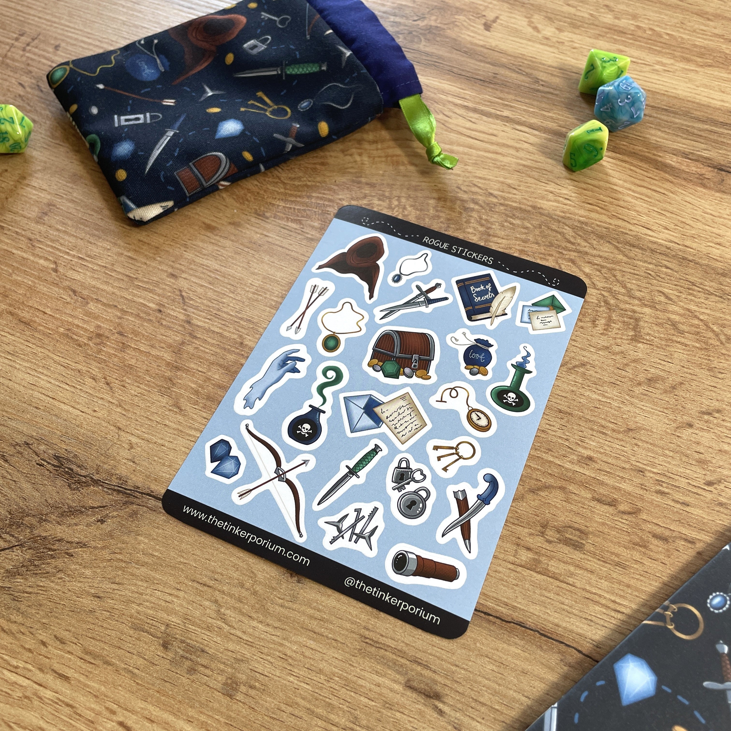 Rogue's Racket A6 Sticker set