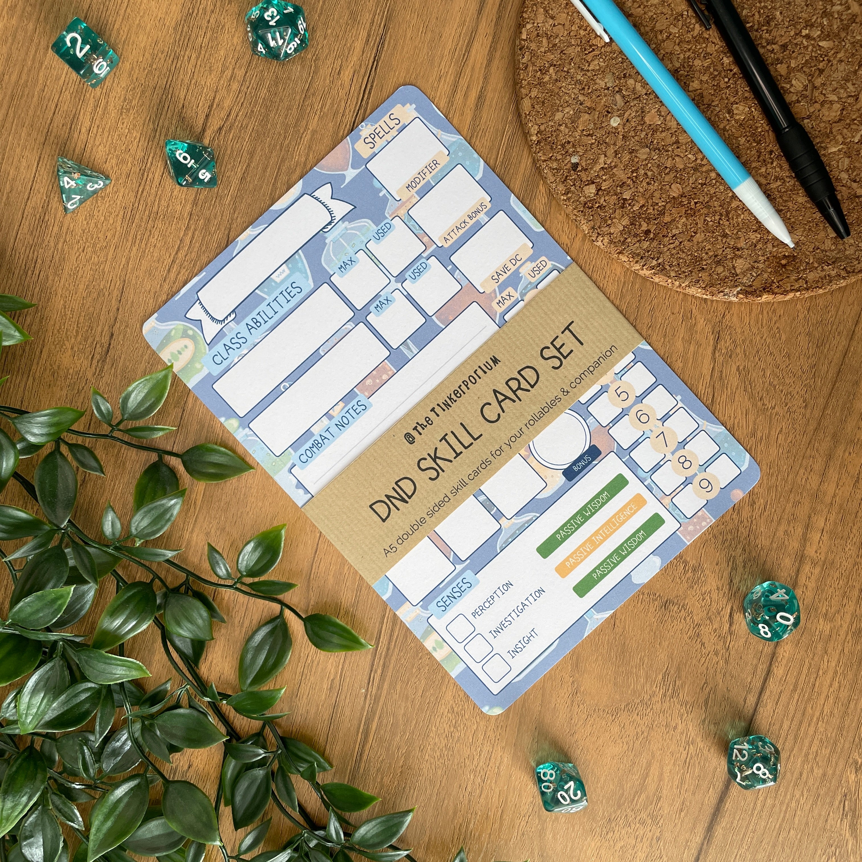 Potion Bottle A5 D&D5e Skill Card set