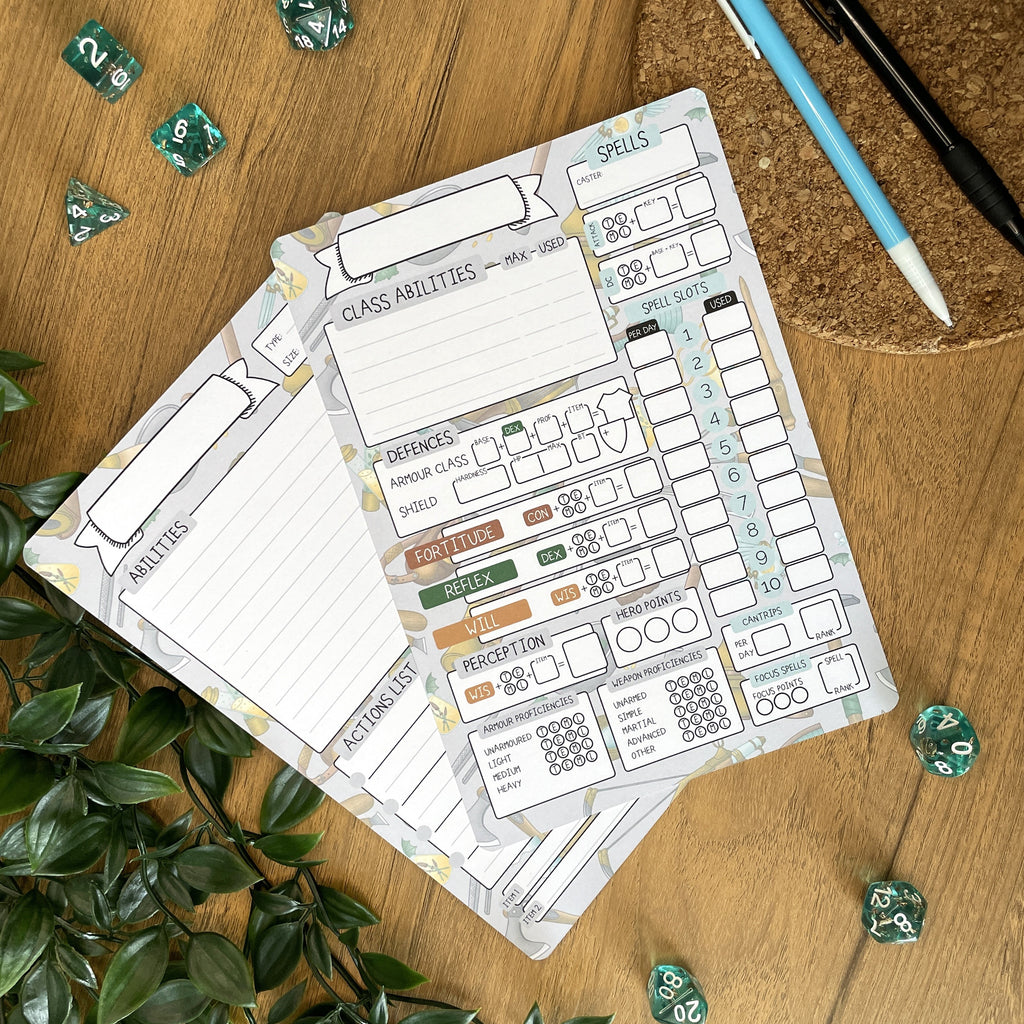 Artificer's Workshop A5 Pathfinder Skill Card set