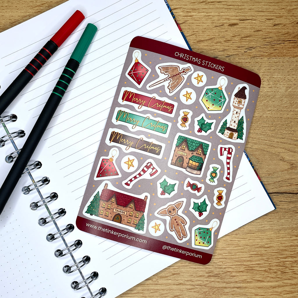 Merry Critmas in Red A6 Sticker set