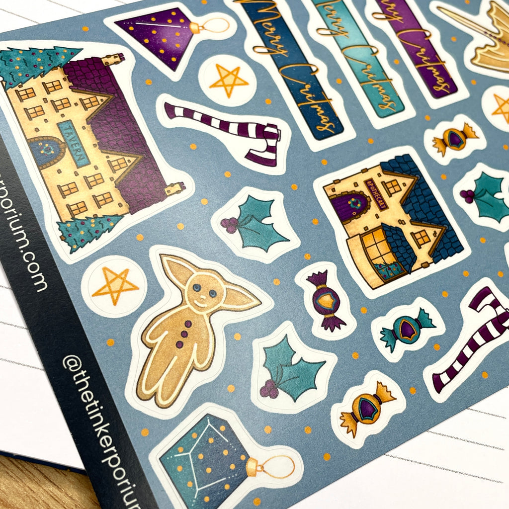 Merry Critmas in Pink A6 Sticker set