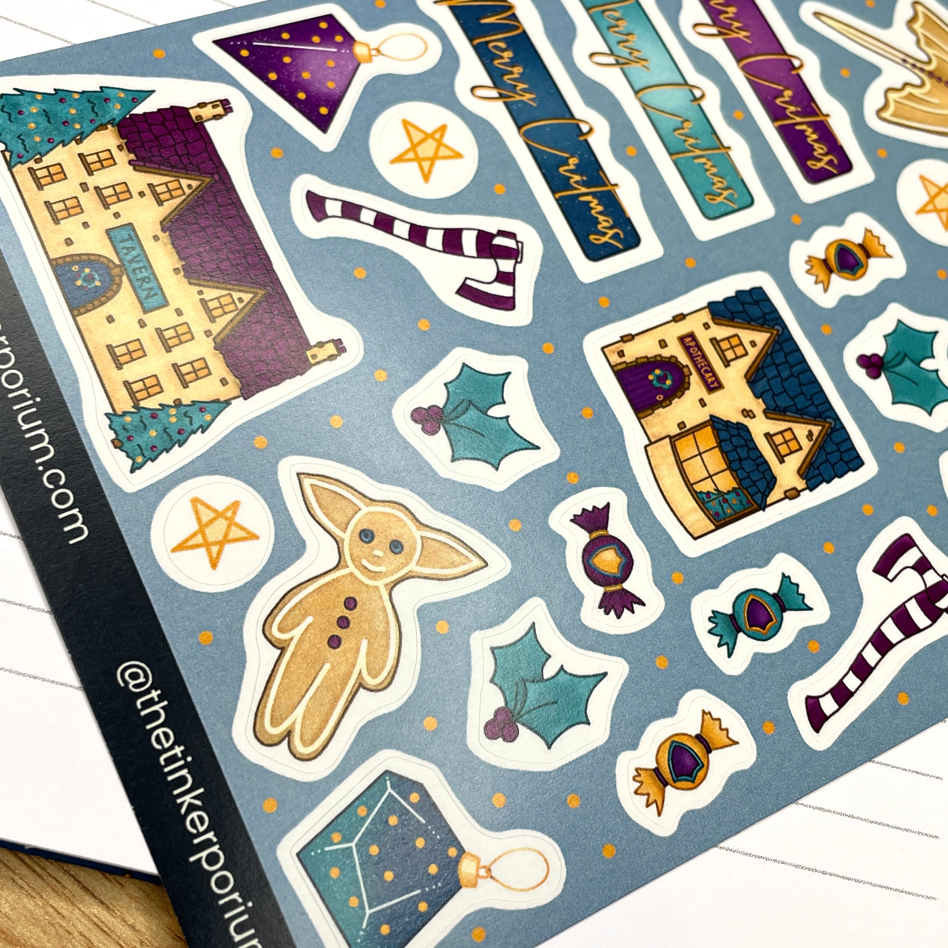 Merry Critmas in Pink A6 Sticker set