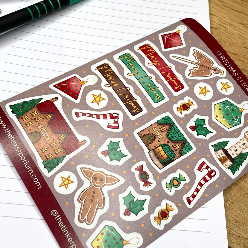 Merry Critmas in Red A6 Sticker set