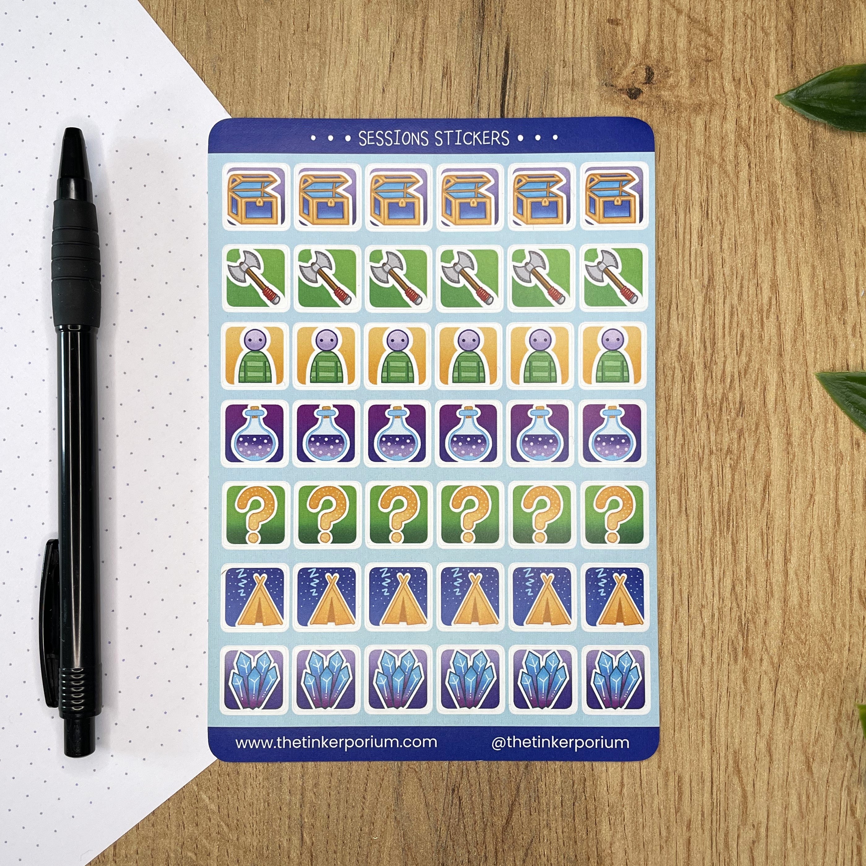 Session Notes A6 Sticker set