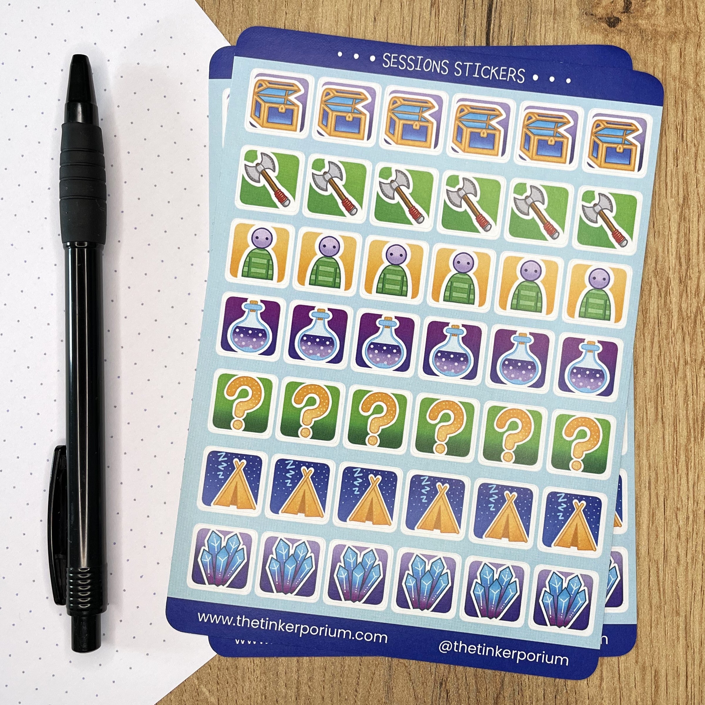 Session Notes A6 Sticker set