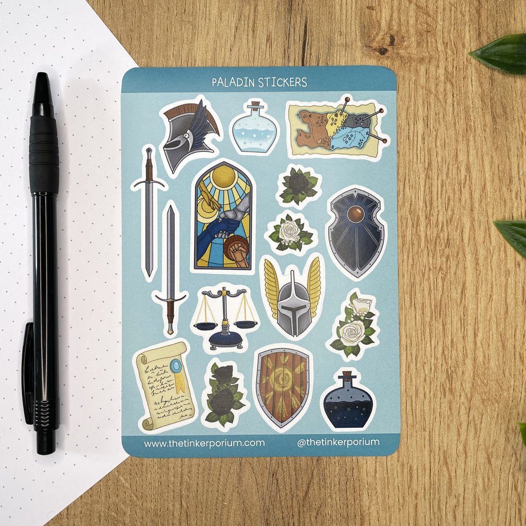 Paladin's Oath A6 Sticker set