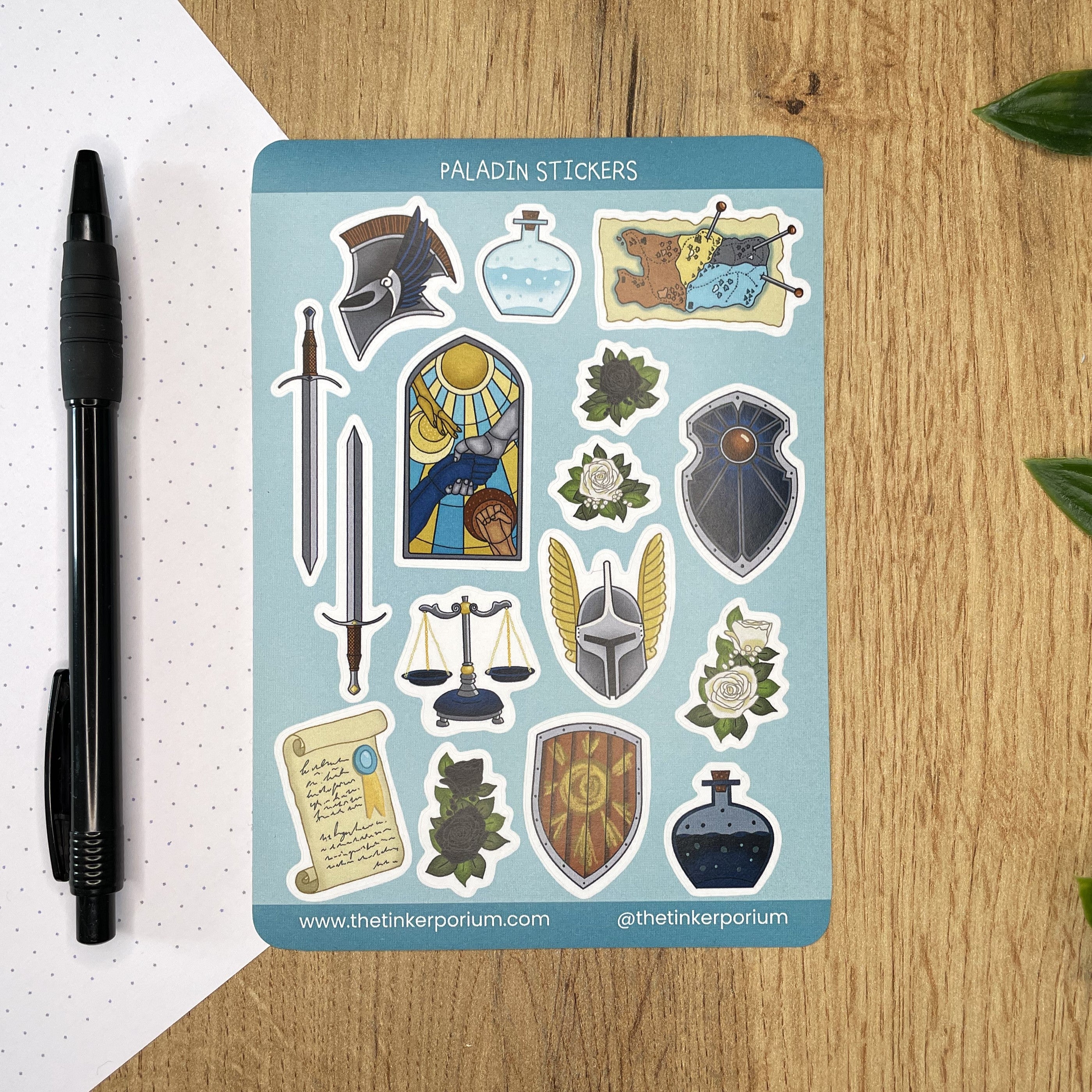 Paladin's Oath A6 Sticker set