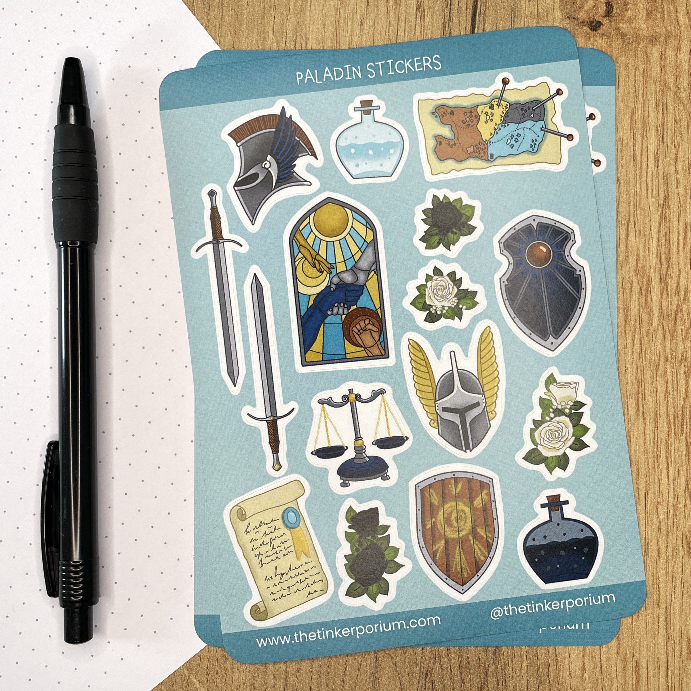 Paladin's Oath A6 Sticker set