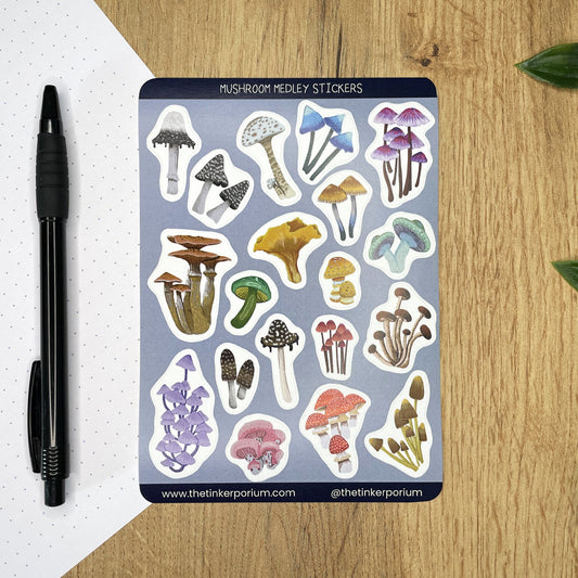 Mushroom Medley A6 Sticker set