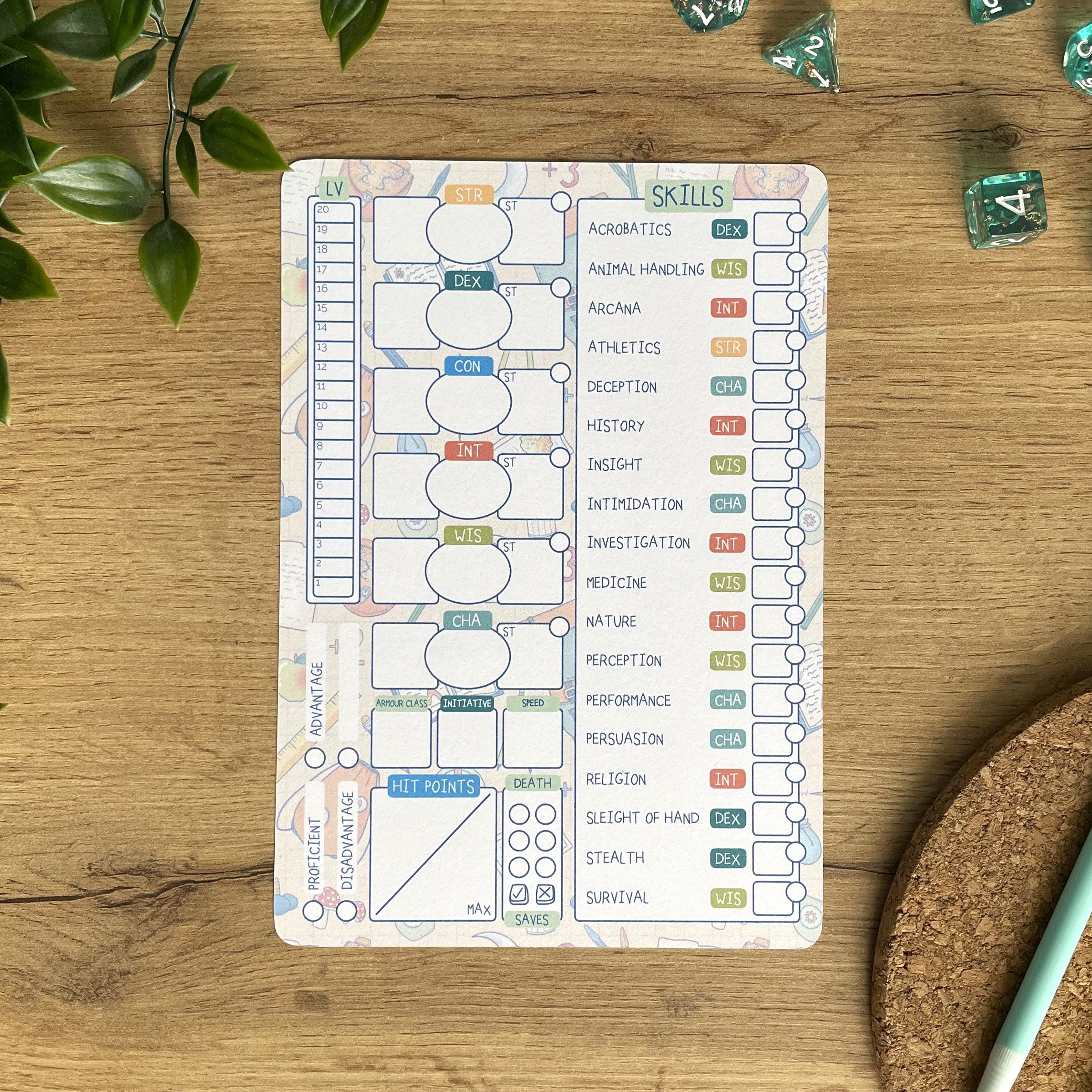 Mini Adventurer A5 D&D5e Skill Card set