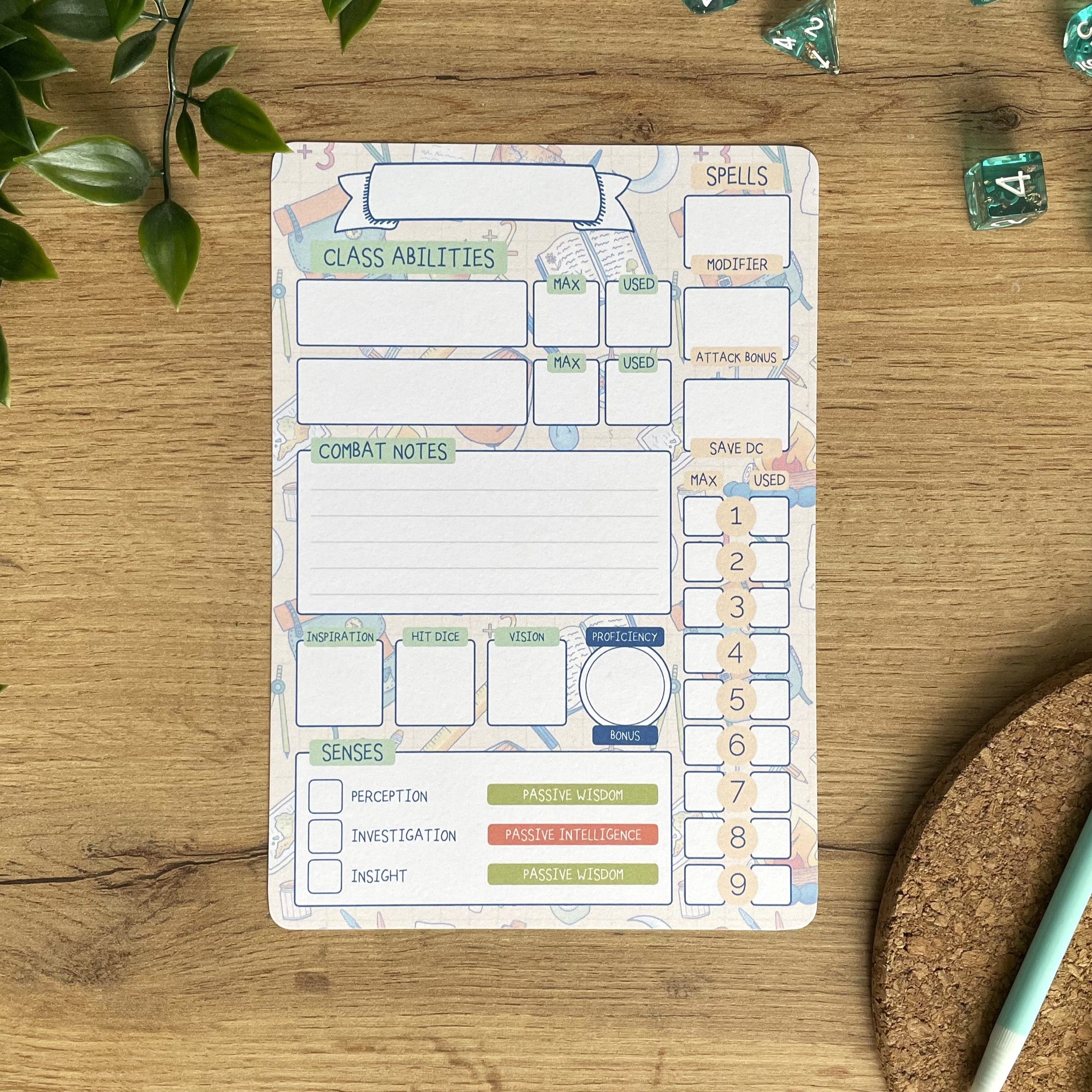 Mini Adventurer A5 D&D5e Skill Card set