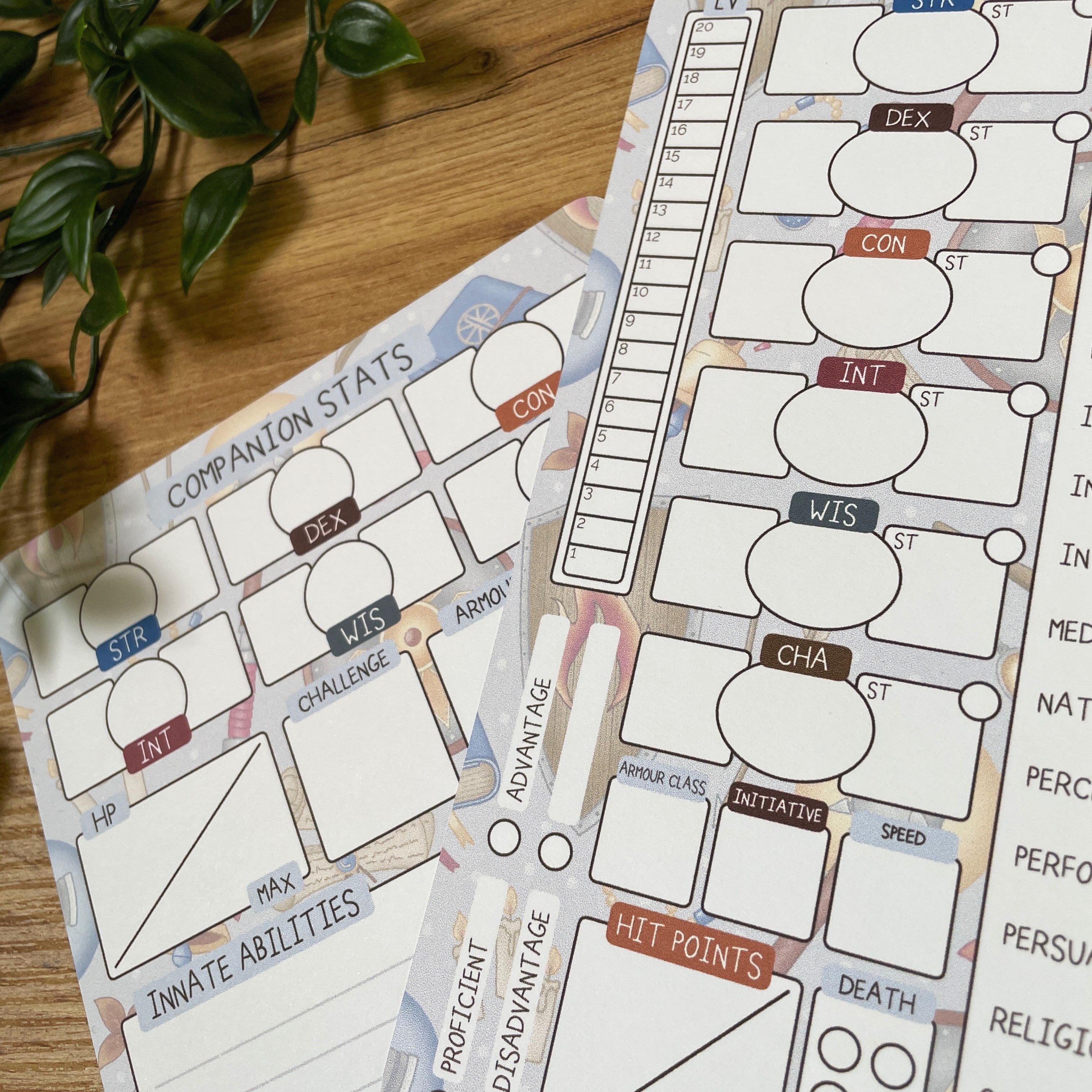 Cleric's Doctrine A5 D&D5e Skill Card set