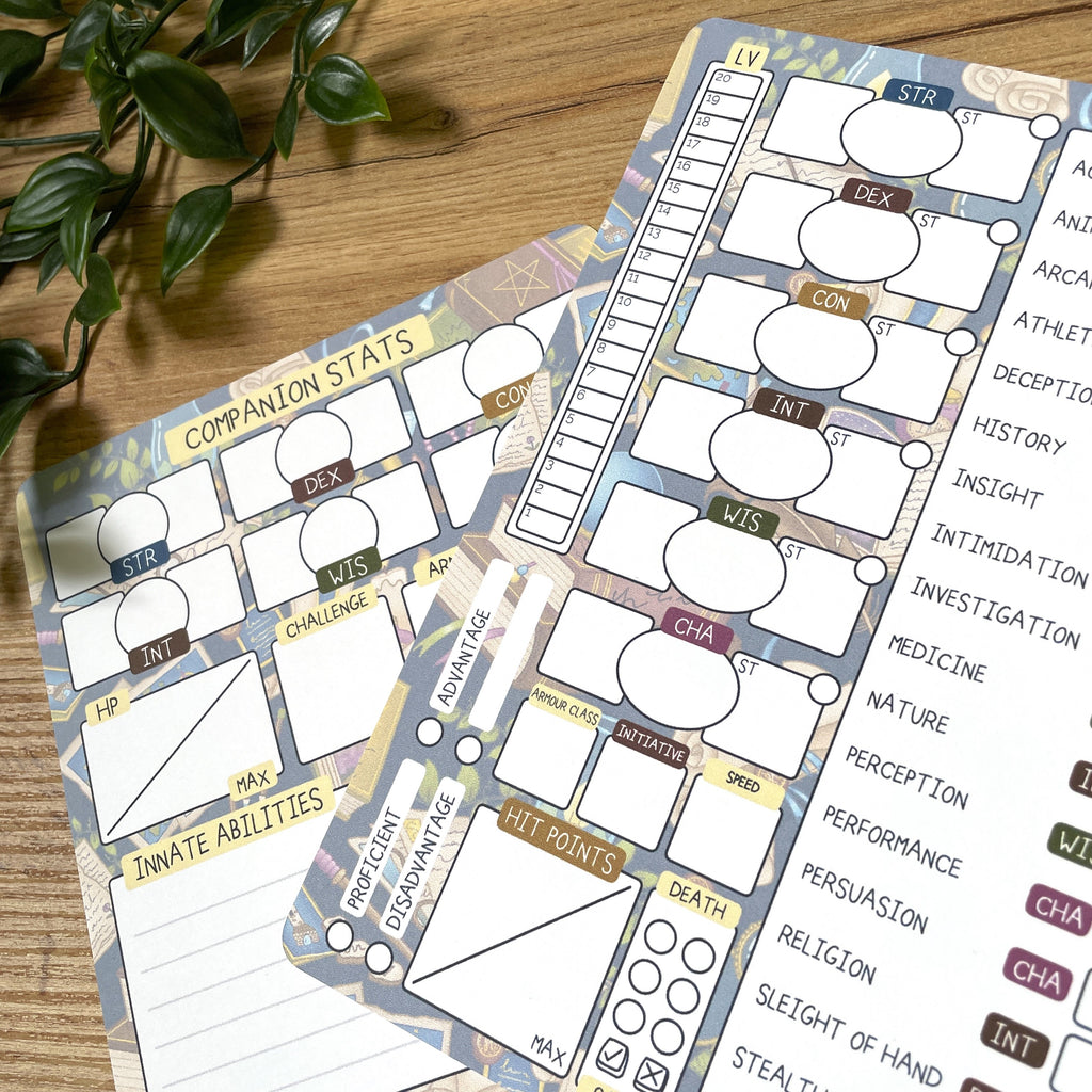 Fantasy Library A5 D&D5e Skill Card set