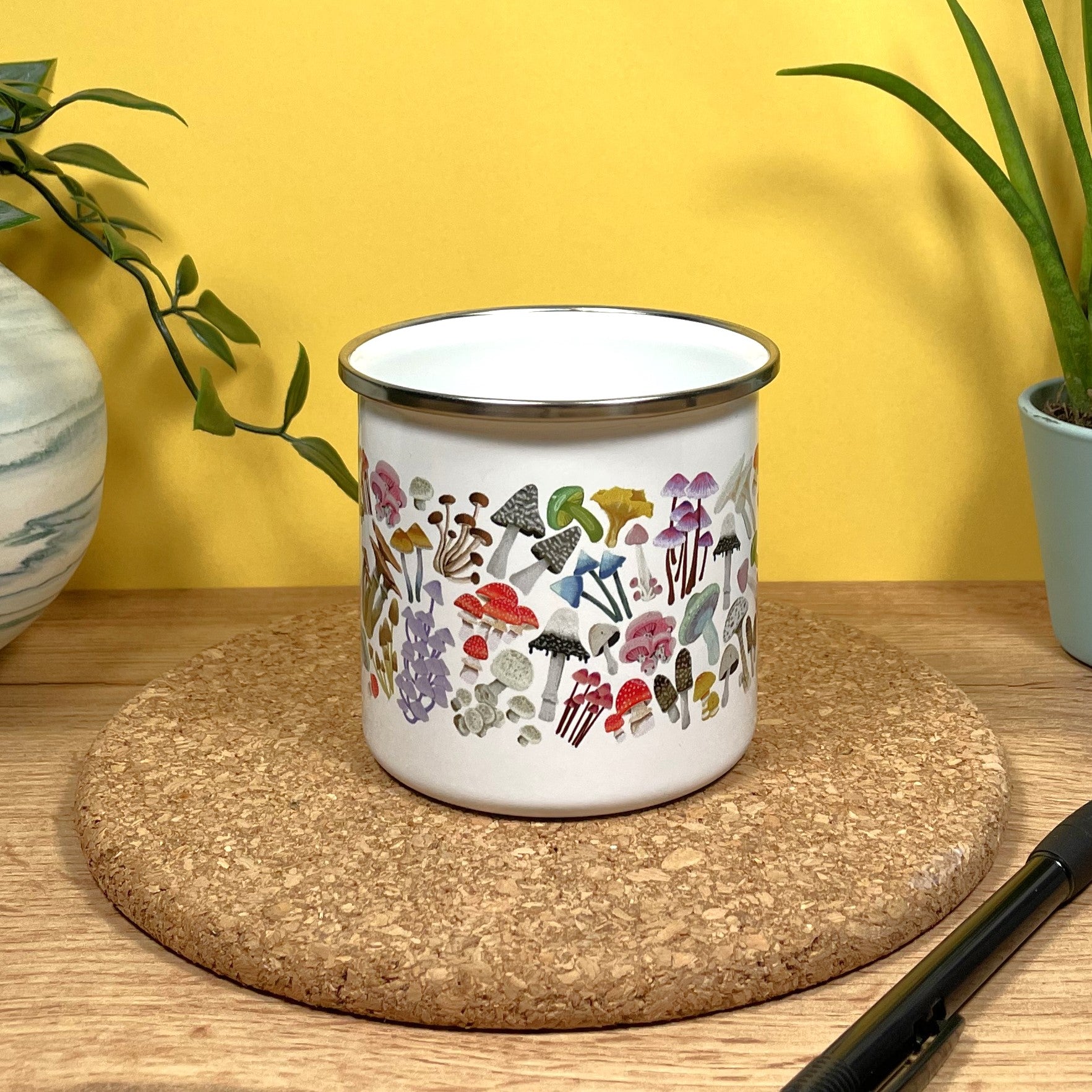 Mushroom Medley Enamel Mug