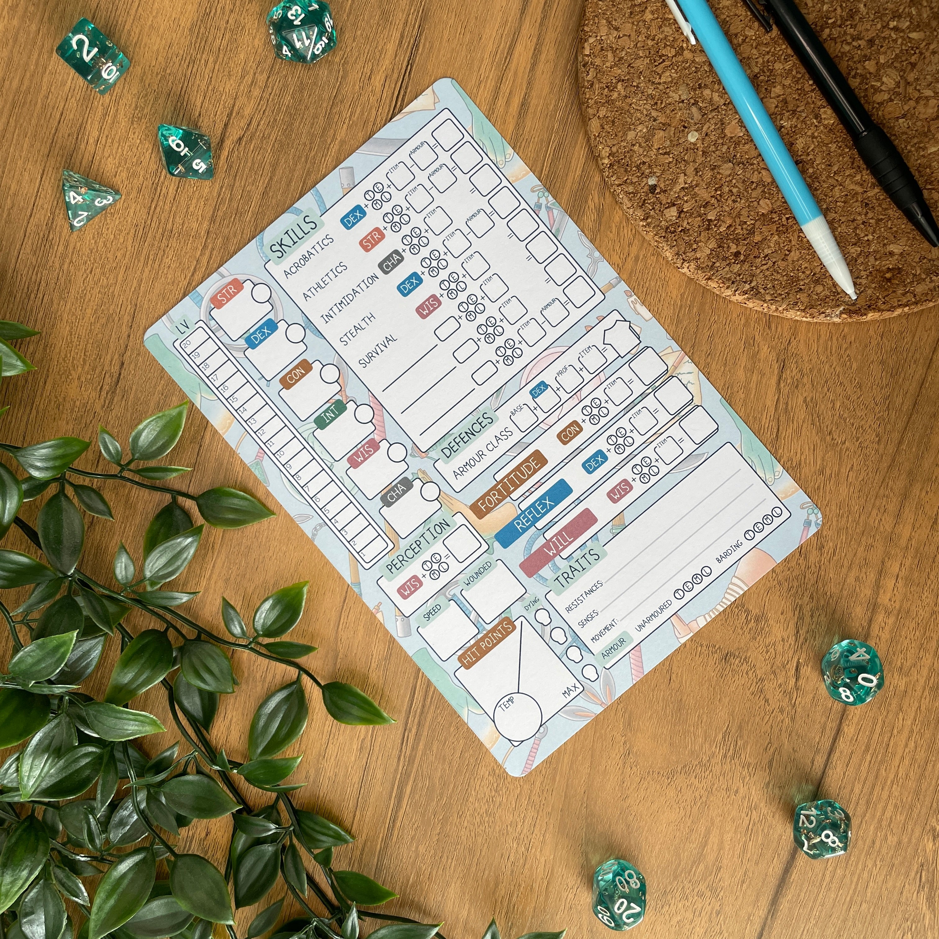 Monk's Enlightening A5 Pathfinder Skill Card set