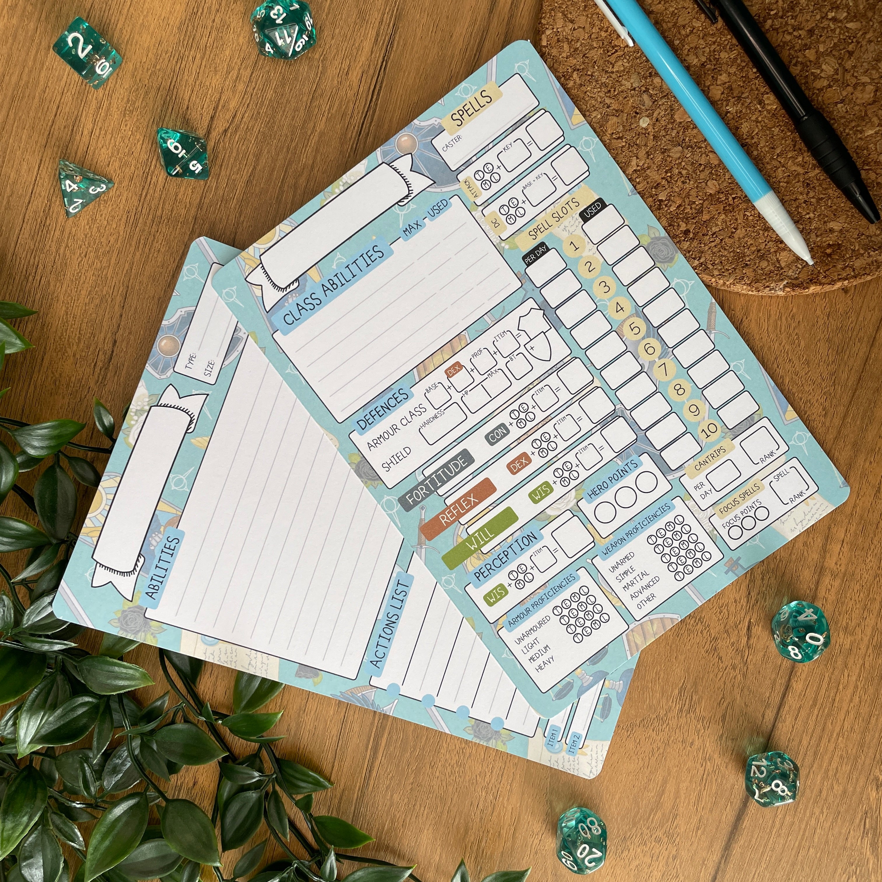 Paladin's Oath A5 Pathfinder Skill Card set
