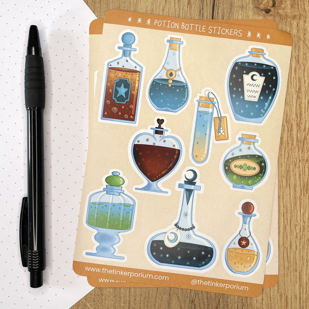 Potion Bottle A6 Sticker set