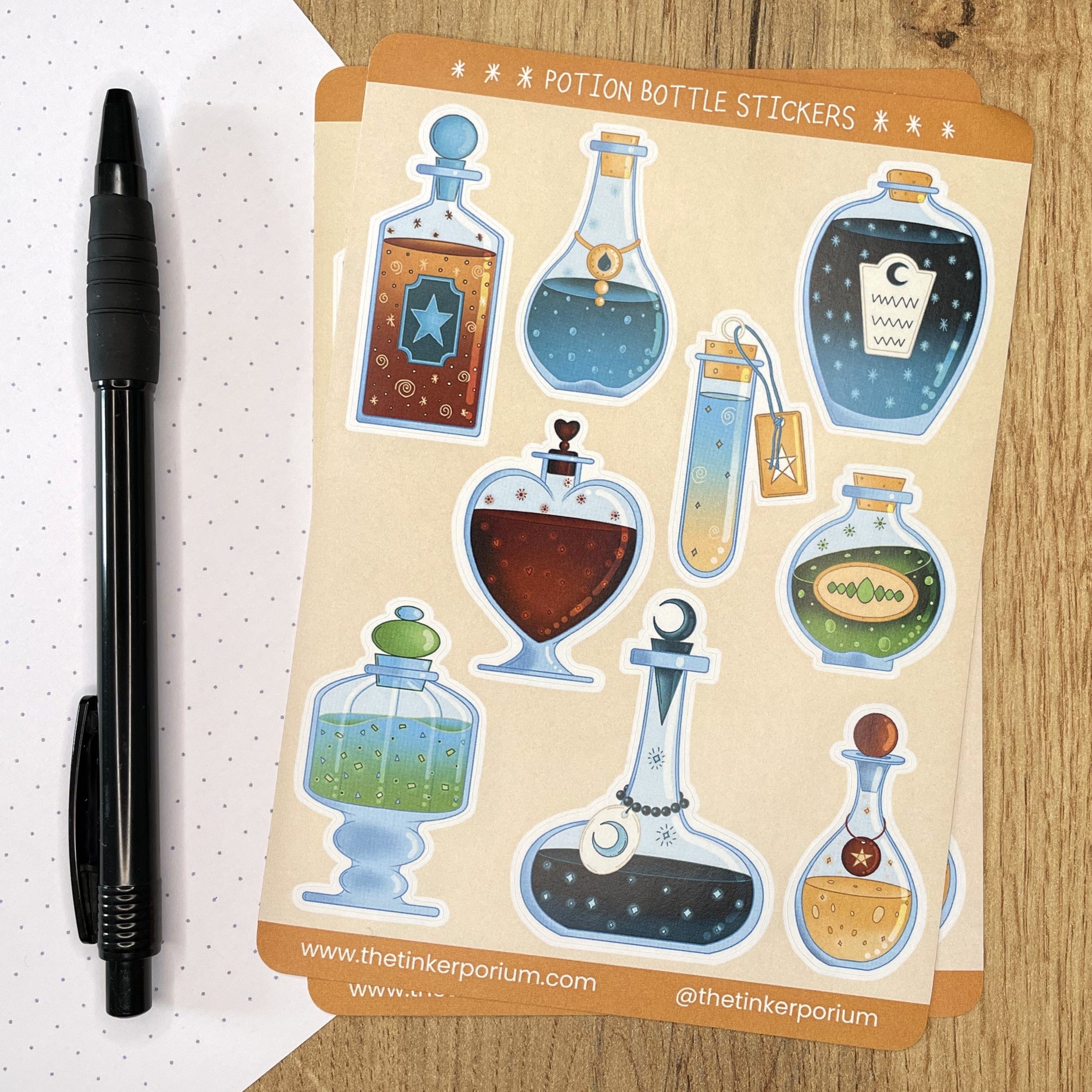 Potion Bottle A6 Sticker set