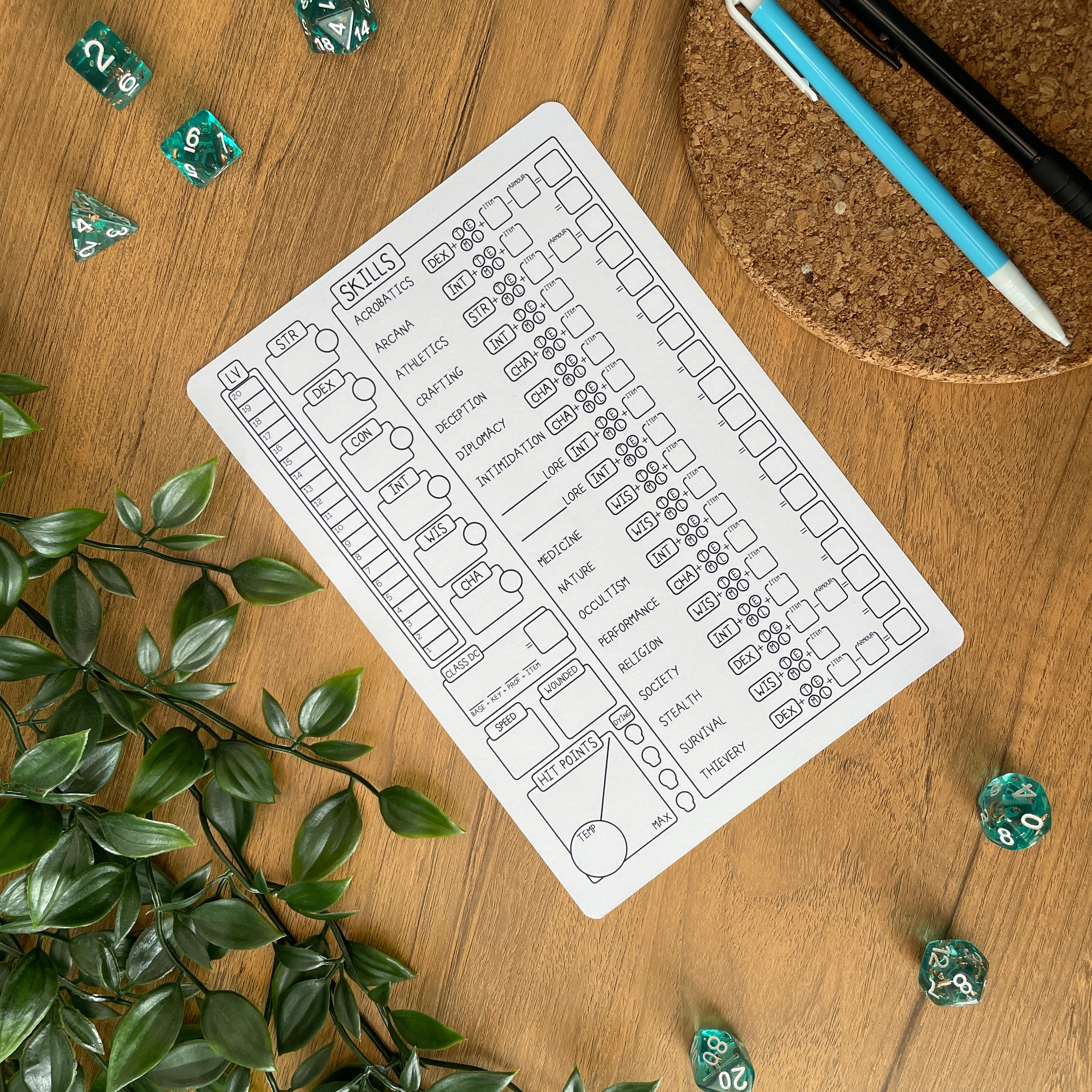 Plain A5 Pathfinder Skill Card set
