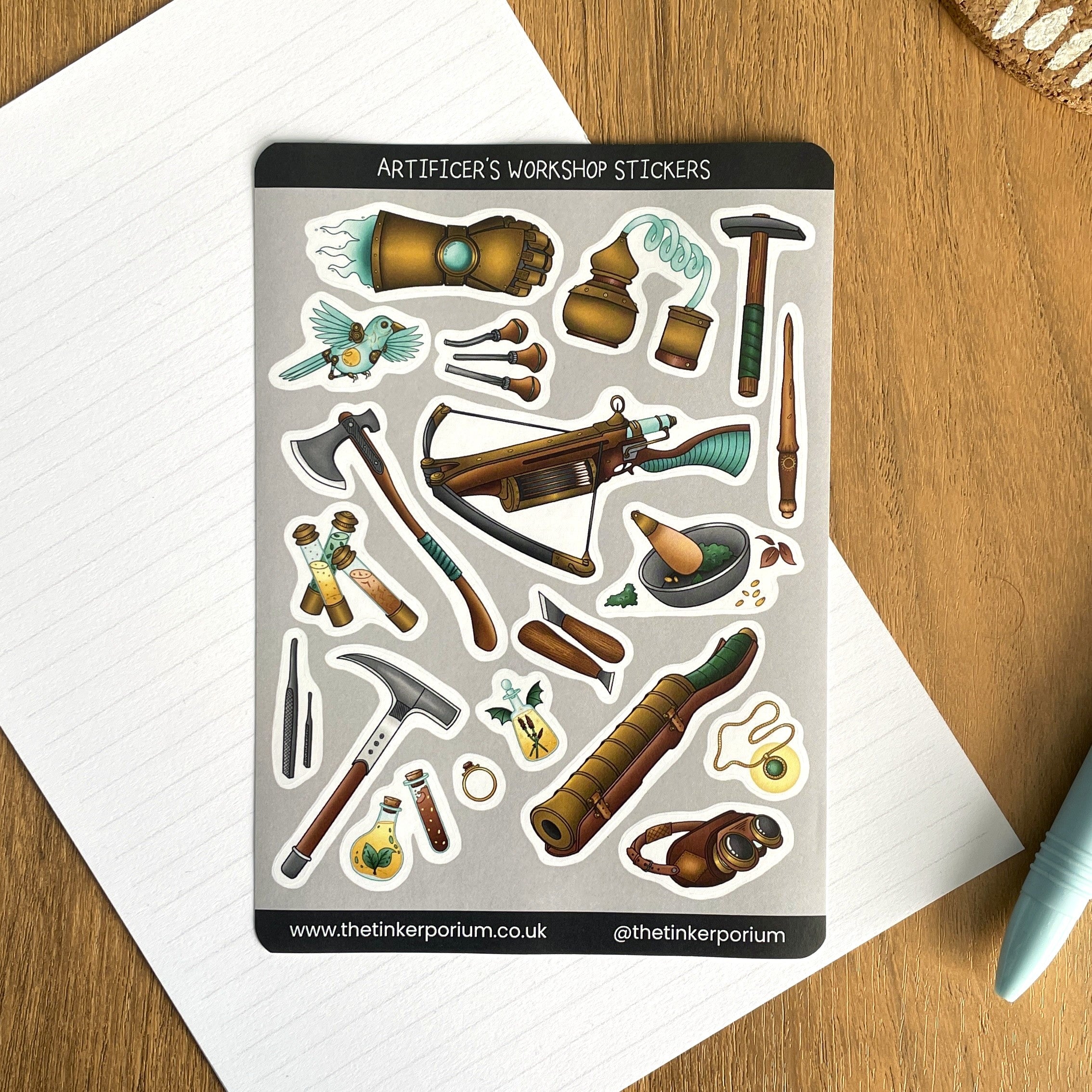 Artificer's Workshop A6 Sticker set