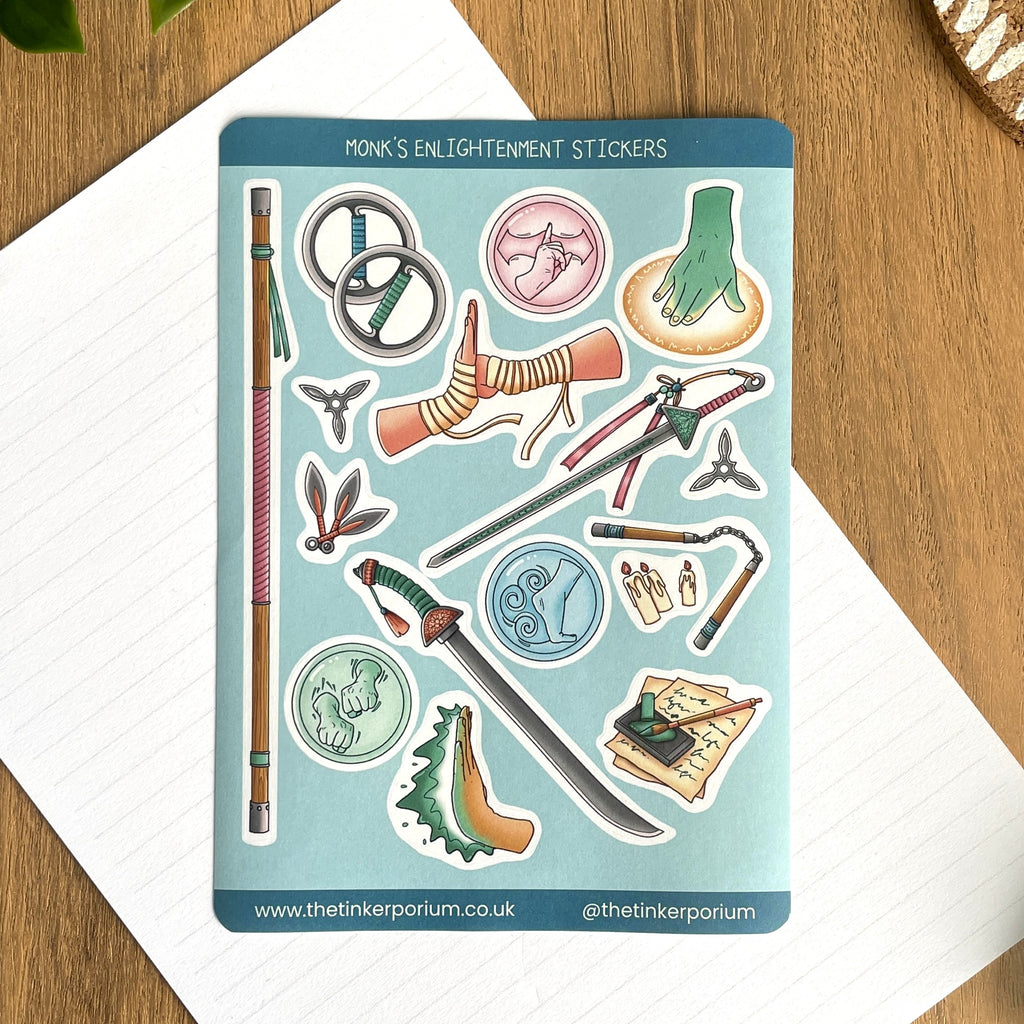 Monk's Enlightening A6 Sticker set