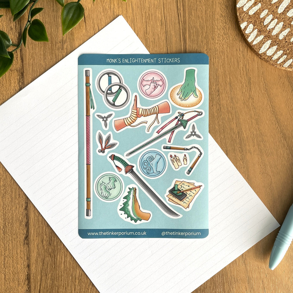 Monk's Enlightening A6 Sticker set